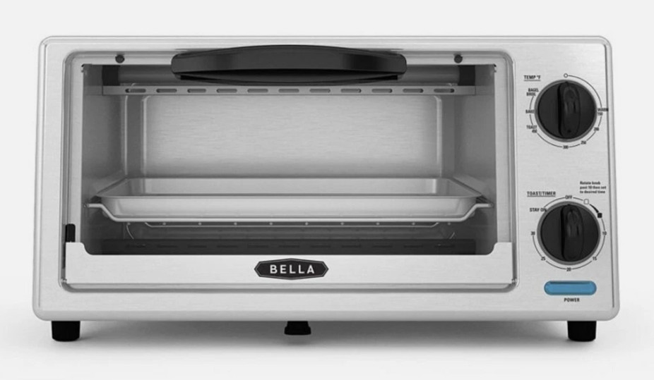 Bella 4-Slice Toaster Oven 1000W Stainless Steel 9in Pizza Bake Broil MPN: 14804