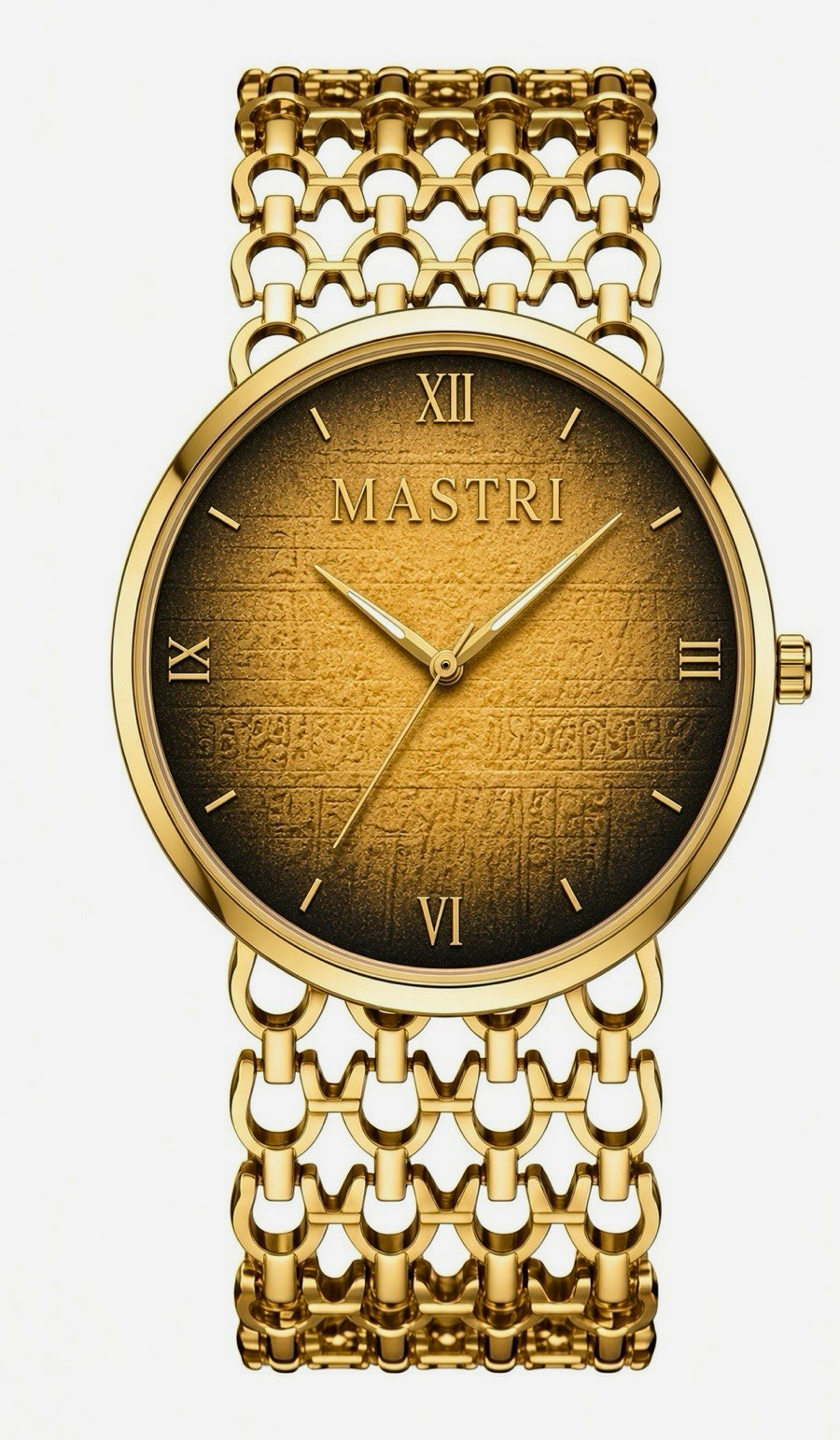 MASTRI Unisex Quartz Dress Watch Gold-Tone Bracelet Roman/Stick Dial 40mm MASTRI Unisex Quartz Dress Watch Gold-Tone Bracelet Roman/Stick Dial 40mm