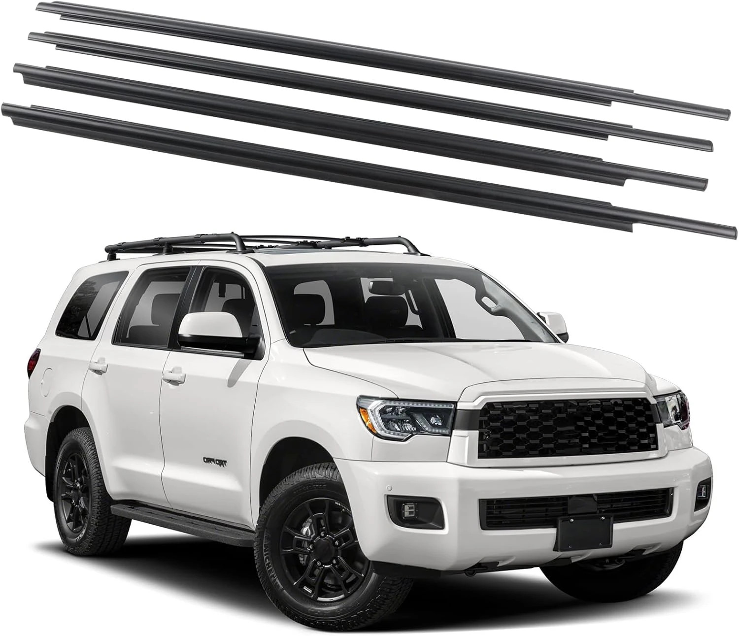 4 burletes para moldura de ventana, compatibles con Toyota Sequoia (2008-2020) 4 burletes para moldura de ventana, compatibles con Toyota Sequoia (2008-2020)