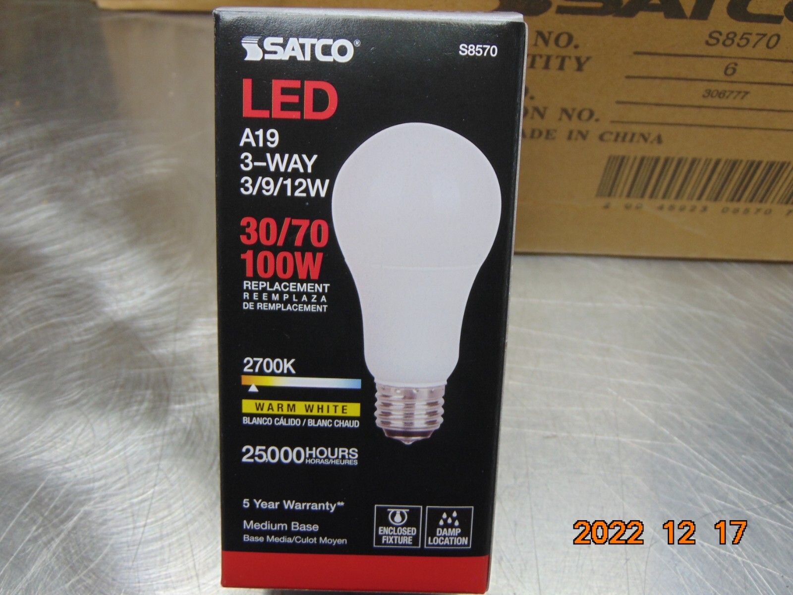 3/9/12W Non-Dimmable 3-Way A19 LED 27K Warm White Frosted Medium E26 Base Bulb 3/9/12W Non-Dimmable 3-Way A19 LED 27K Warm White Frosted Medium E26 Base Bulb
