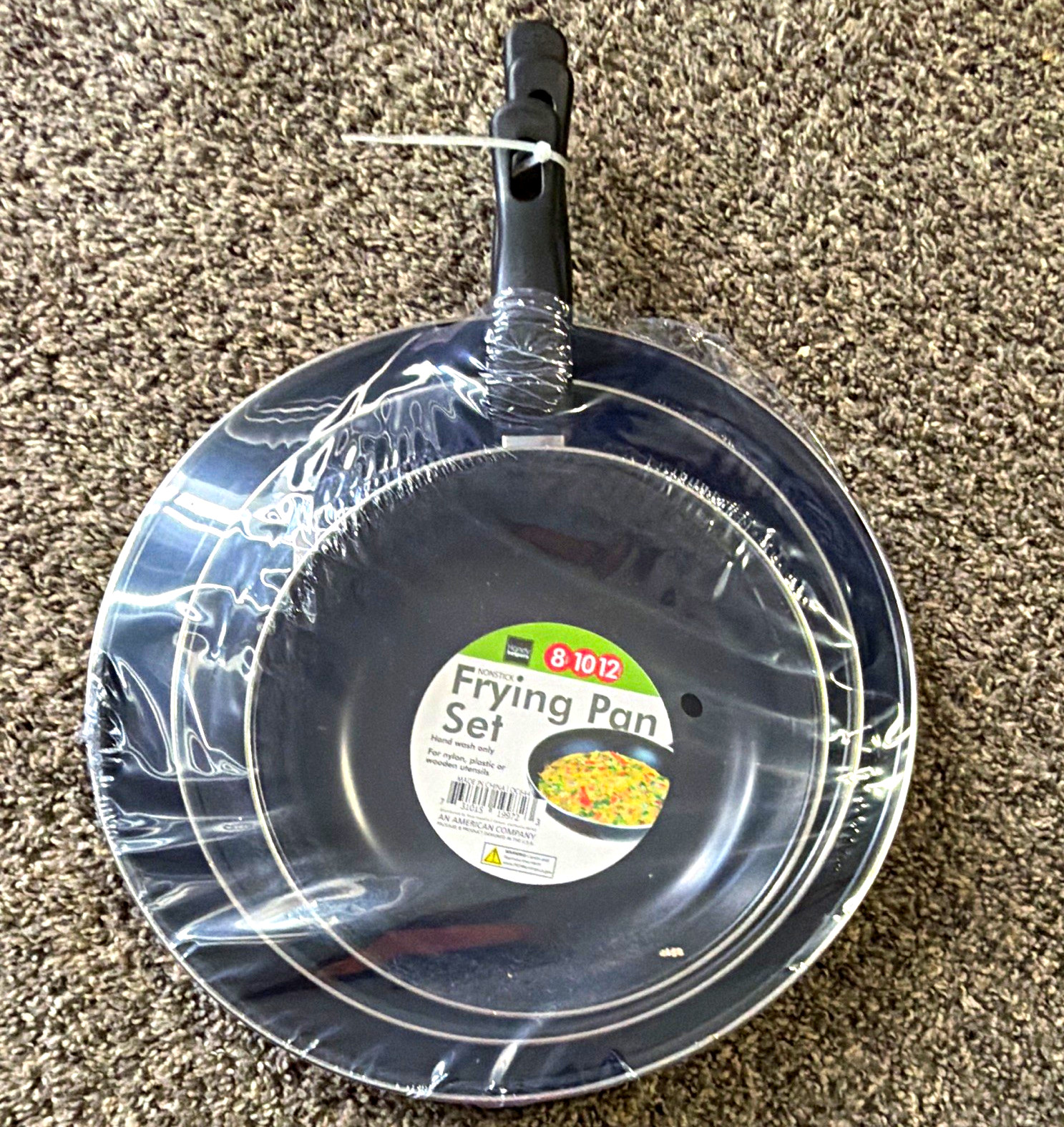 Mainstays Nonstick Aluminum Frying Pan Set 8 10 12 in Black (3-Piece) Mainstays Nonstick Aluminum Frying Pan Set 8 10 12 in Black (3-Piece)