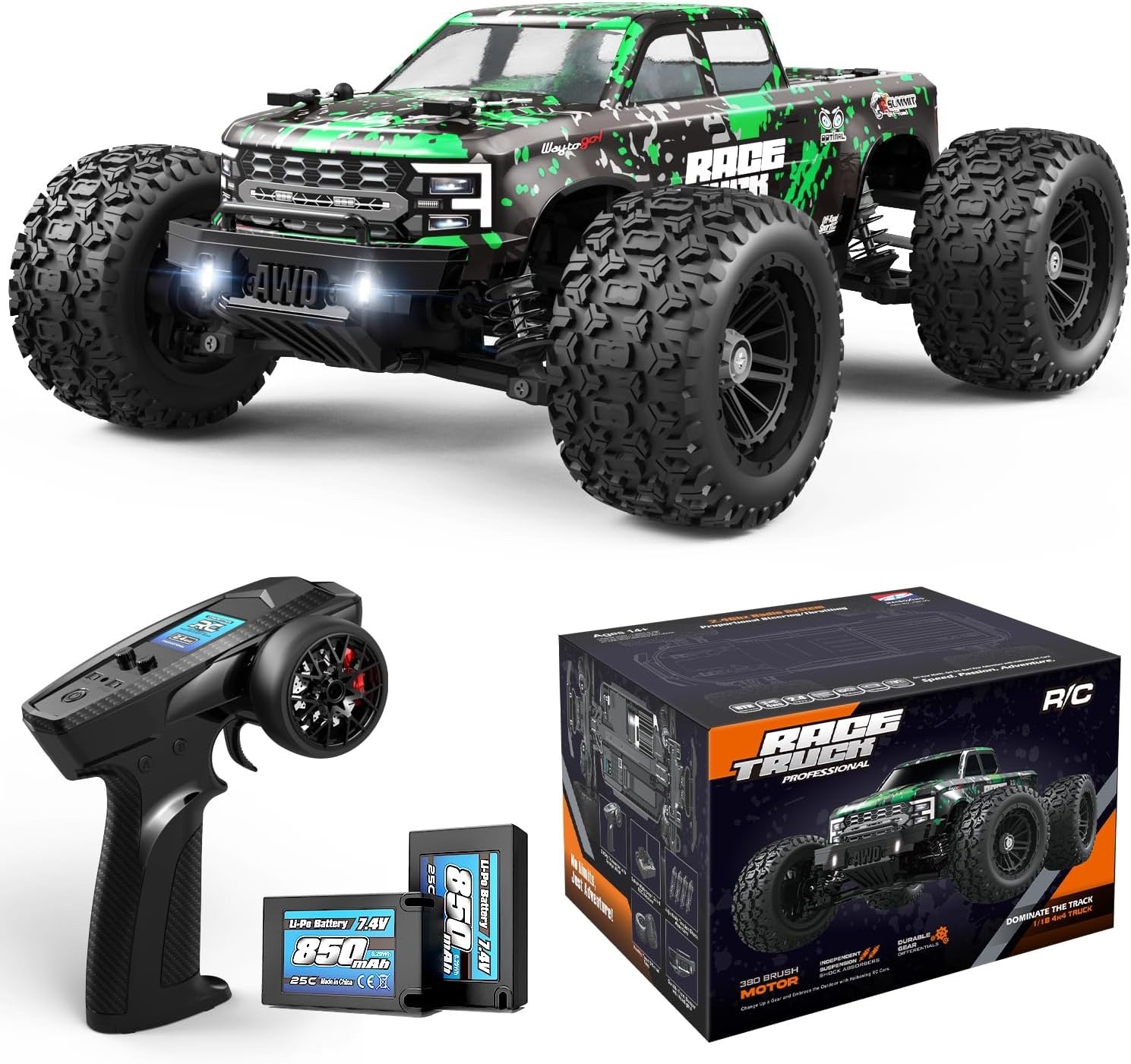 HAIBOXING 18859E 1:18 4WD RC Truck 36km/h RTR w/ 2 Batteries – Open Box HAIBOXING 18859E 1:18 4WD RC Truck 36km/h RTR w/ 2 Batteries – Open Box