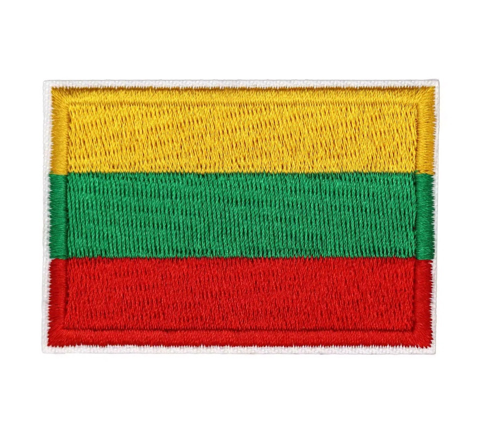 Lithuanian Flag Patch Embroidered Iron-On Lithuania European Decal 