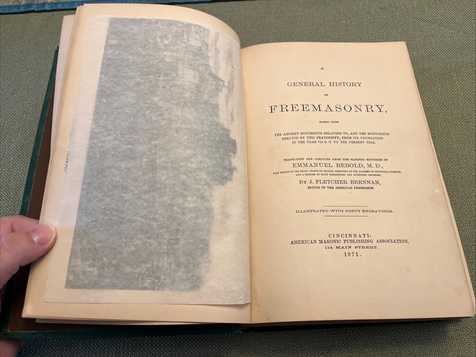 1871 A GENERAL HISTORY OF FREEMASONRY By Emmanuel Rebold & J Fletcher Brennan