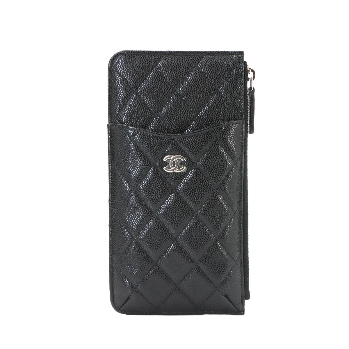 CHANEL Matelasse Pouch Leather Black AP0225 Purse 90339007 CHANEL Matelasse Pouch Leather Black AP0225 Purse 90339007