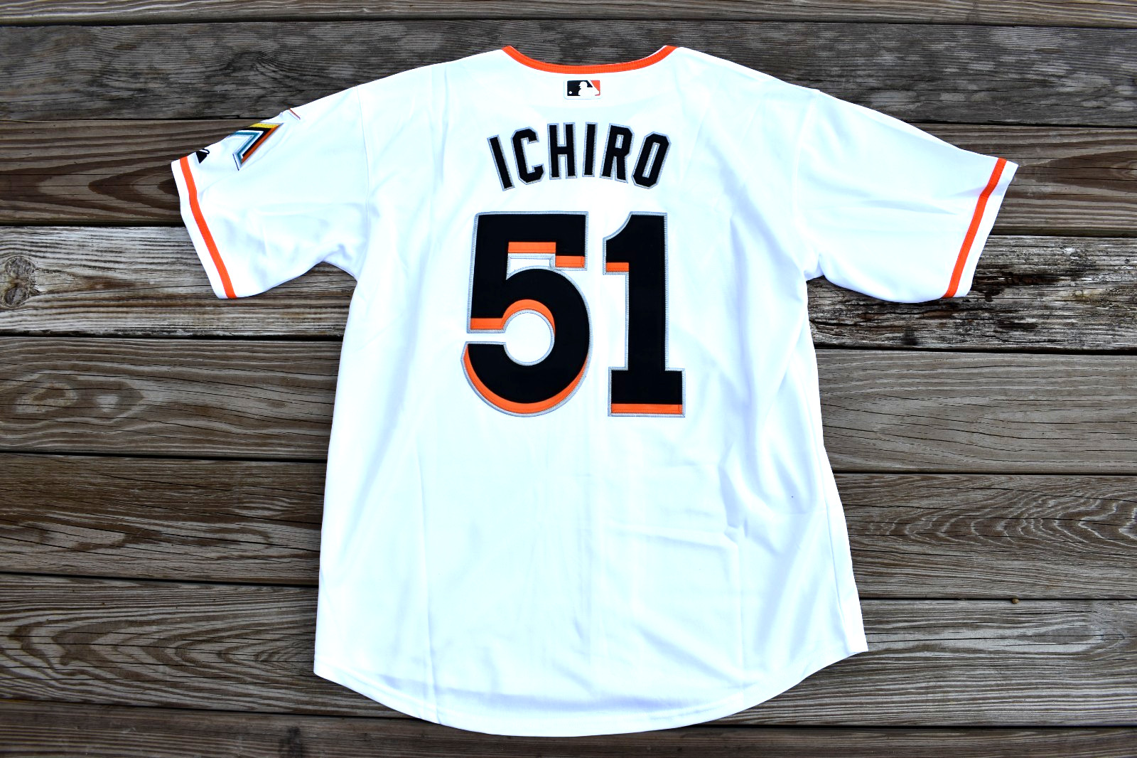 New Ichiro Suzuki Miami Marlins White Home Baseball Jersey Adult Men\'s Large New Ichiro Suzuki Miami Marlins White Home Baseball Jersey Adult Men\'s Large