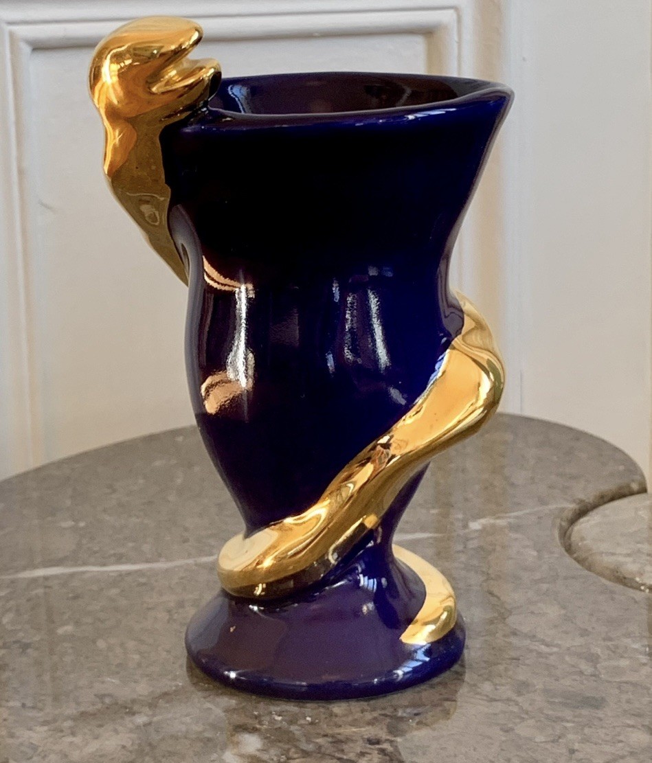 NIKI DE SAINT PHALLE VASE AU SERPENT D’OR 1996 CERAMIC SIGNED SCULPTURE AS NEW