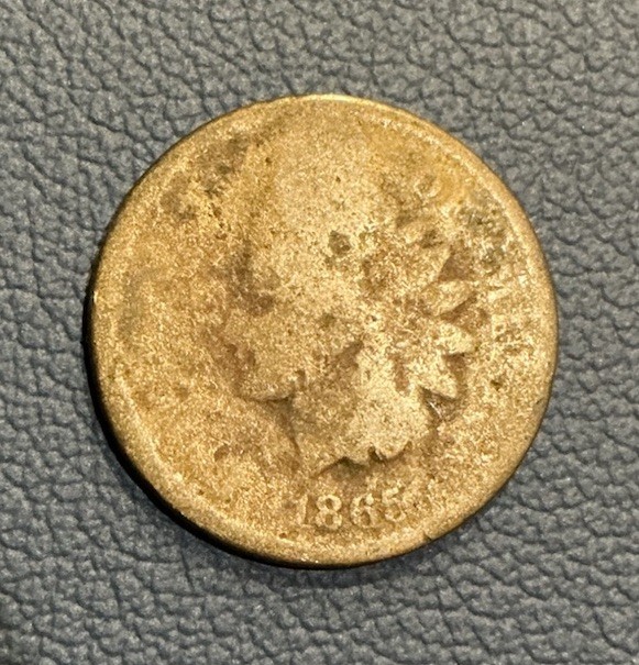 1865 1C Plain 5 BN Indian Cent - Vintage Copper Cent 1865 1C Plain 5 BN Indian Cent - Vintage Copper Cent
