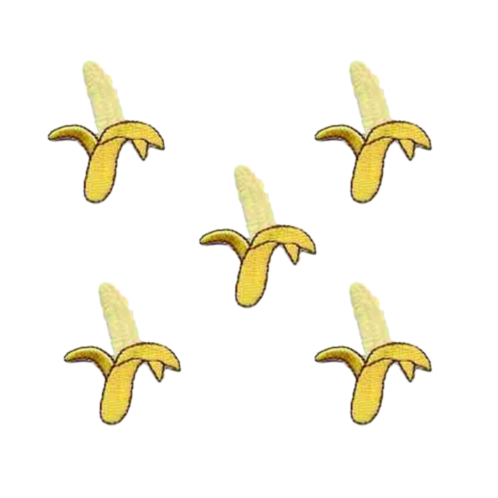 Small Banana Fruit Patches (5-Pack) Fruit Embroidered Iron On Patch Appliques