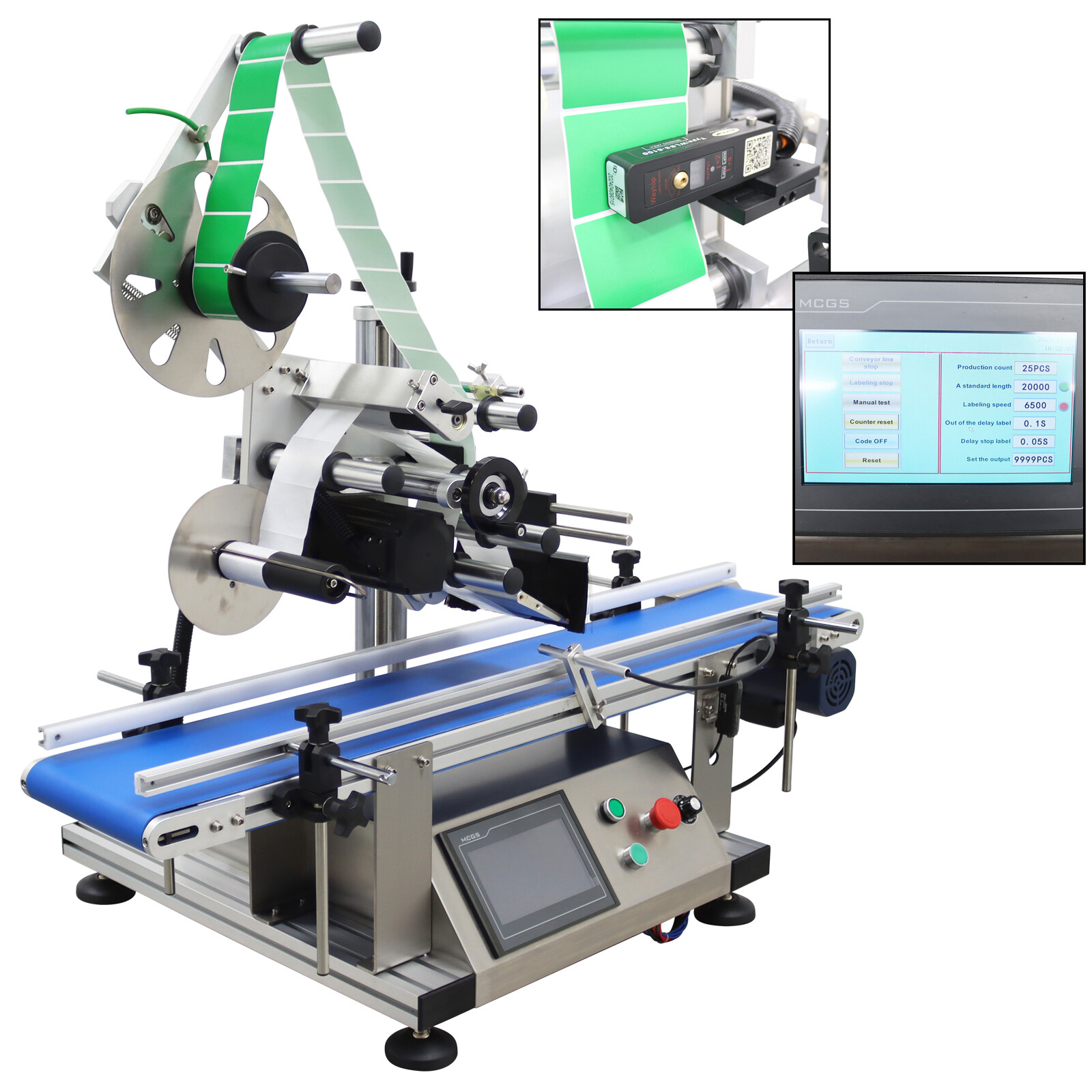 LT-160 Automatic Desktop Conveyor Table Plane Labeling Machine Label Maker 110V