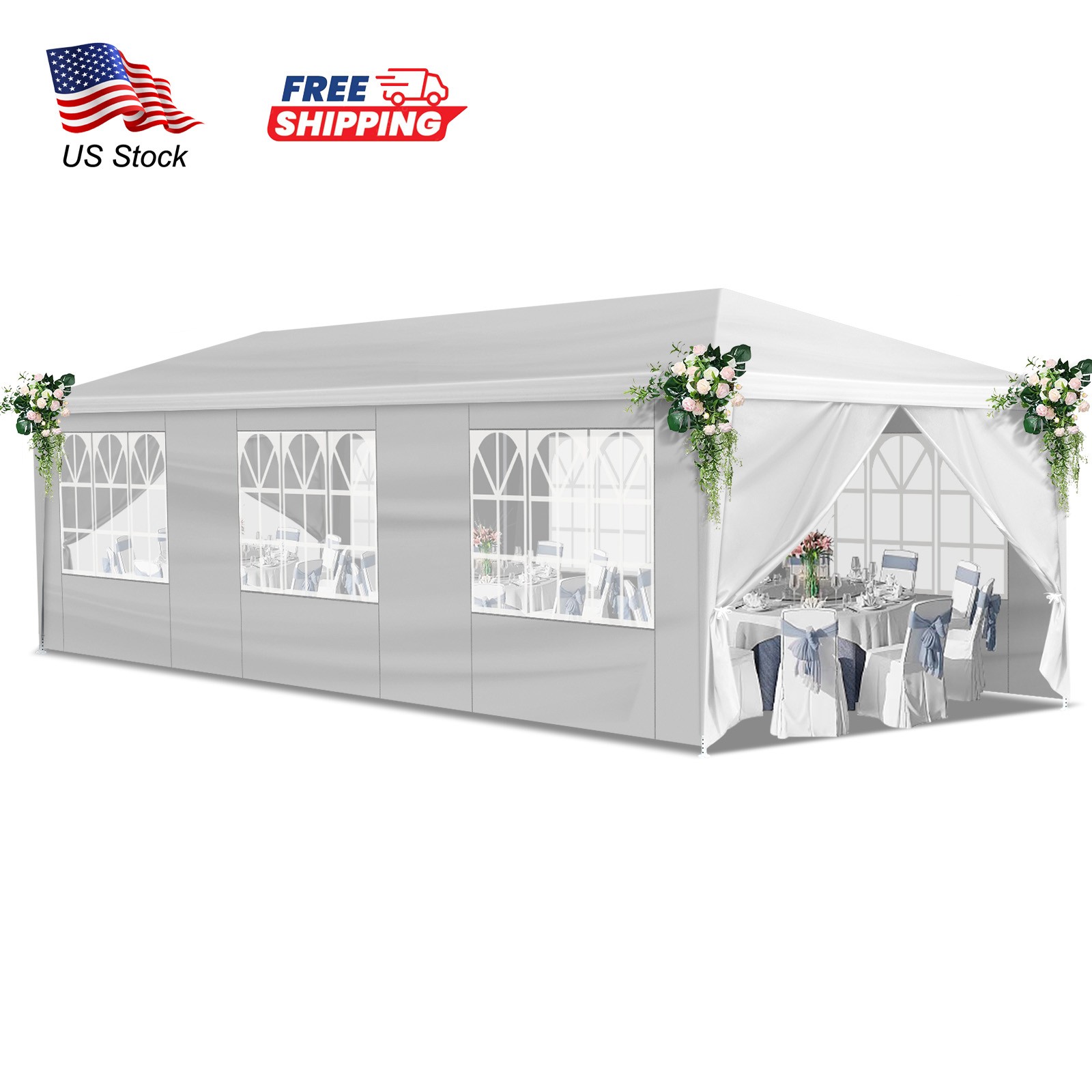 10x30ft Outdoor Party Tent Removable Wall Waterproof Canopy Patio Wedding Gazebo
