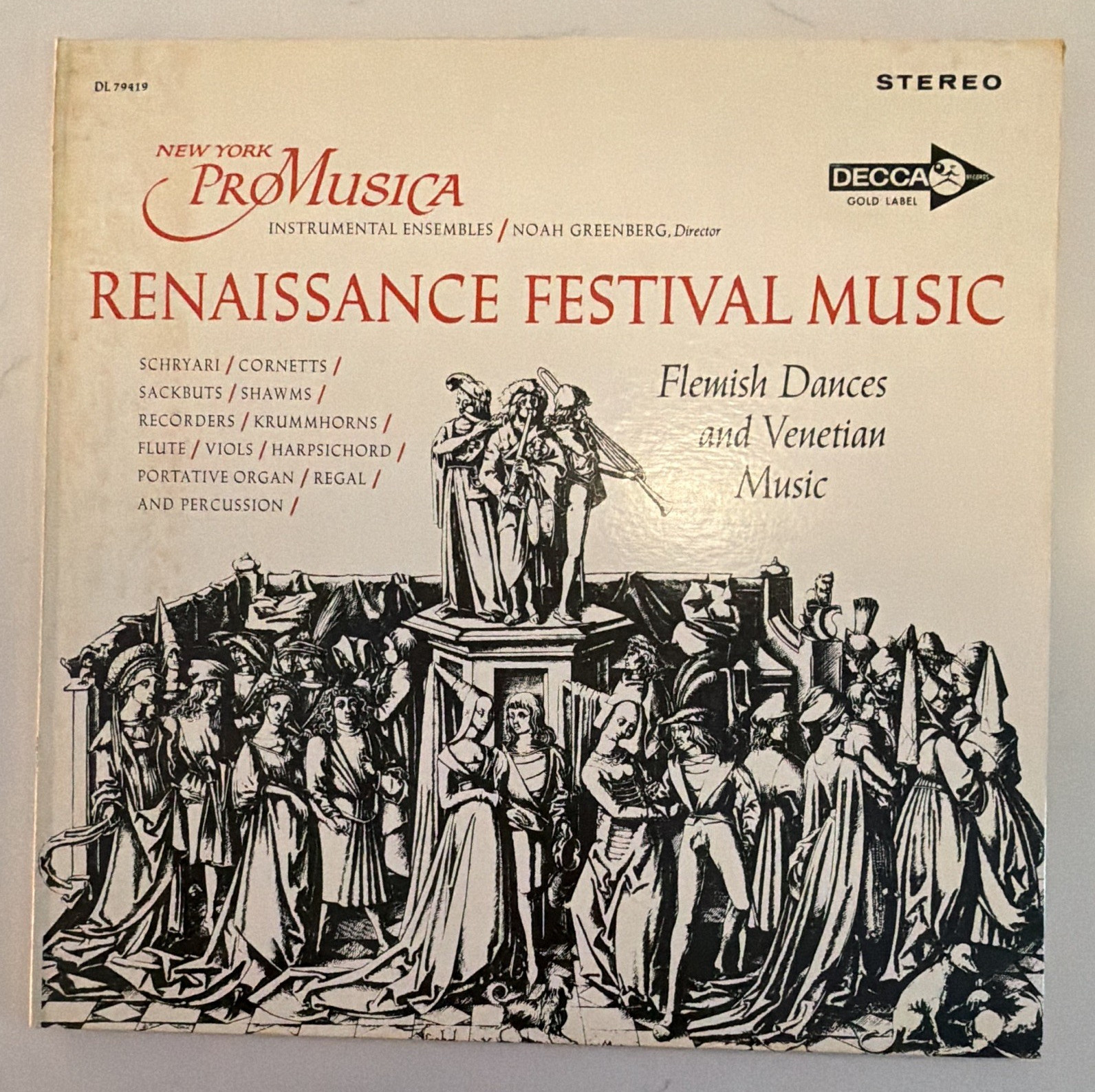 Decca New York Pro Musica Renaissance Festival Music LP Vinyl 12\ Decca New York Pro Musica Renaissance Festival Music LP Vinyl 12\