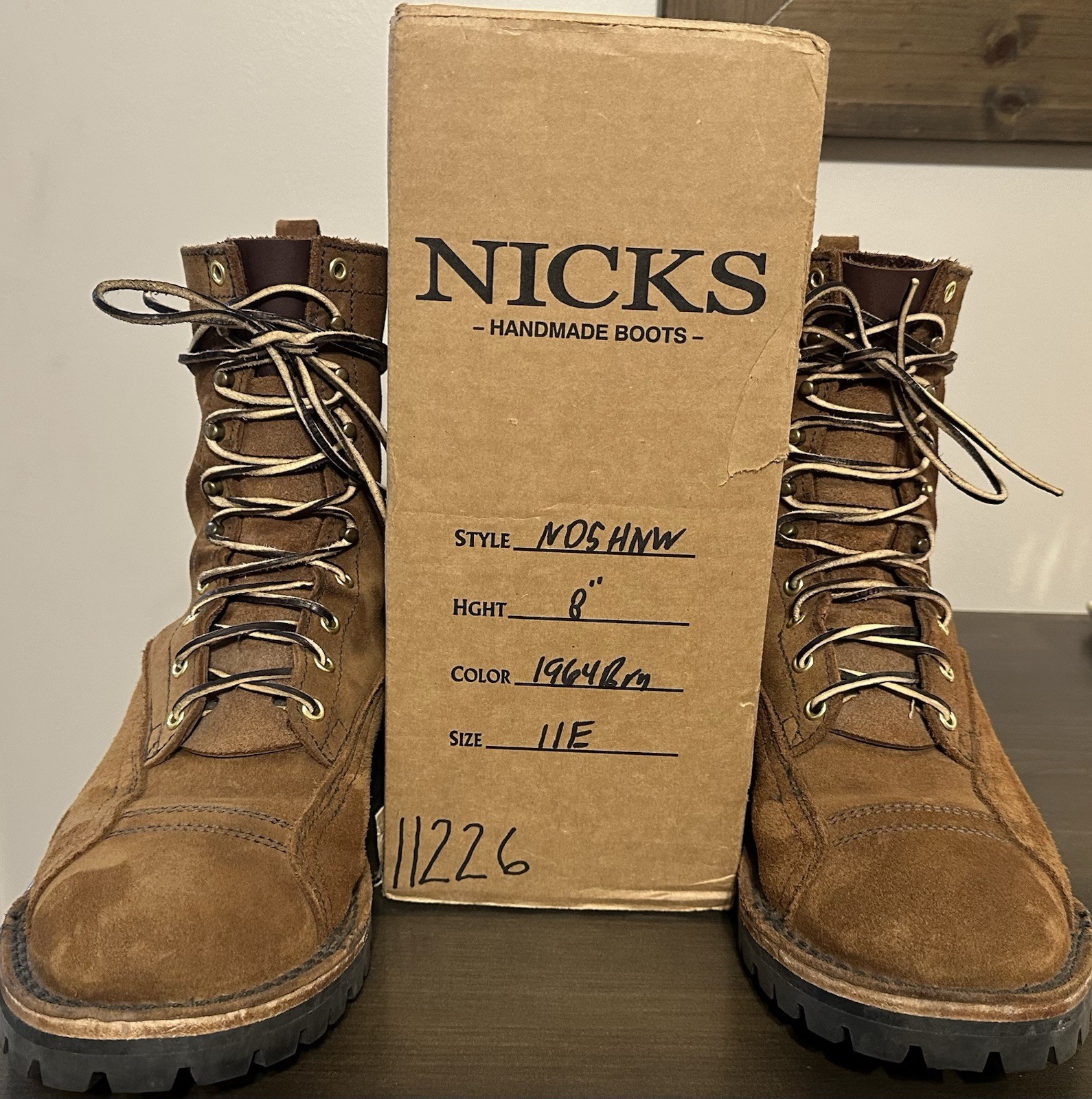 Nick\'s Handmade Boots ND5 HNW 8” 1964 Brown 11E Nick\'s Handmade Boots ND5 HNW 8” 1964 Brown 11E