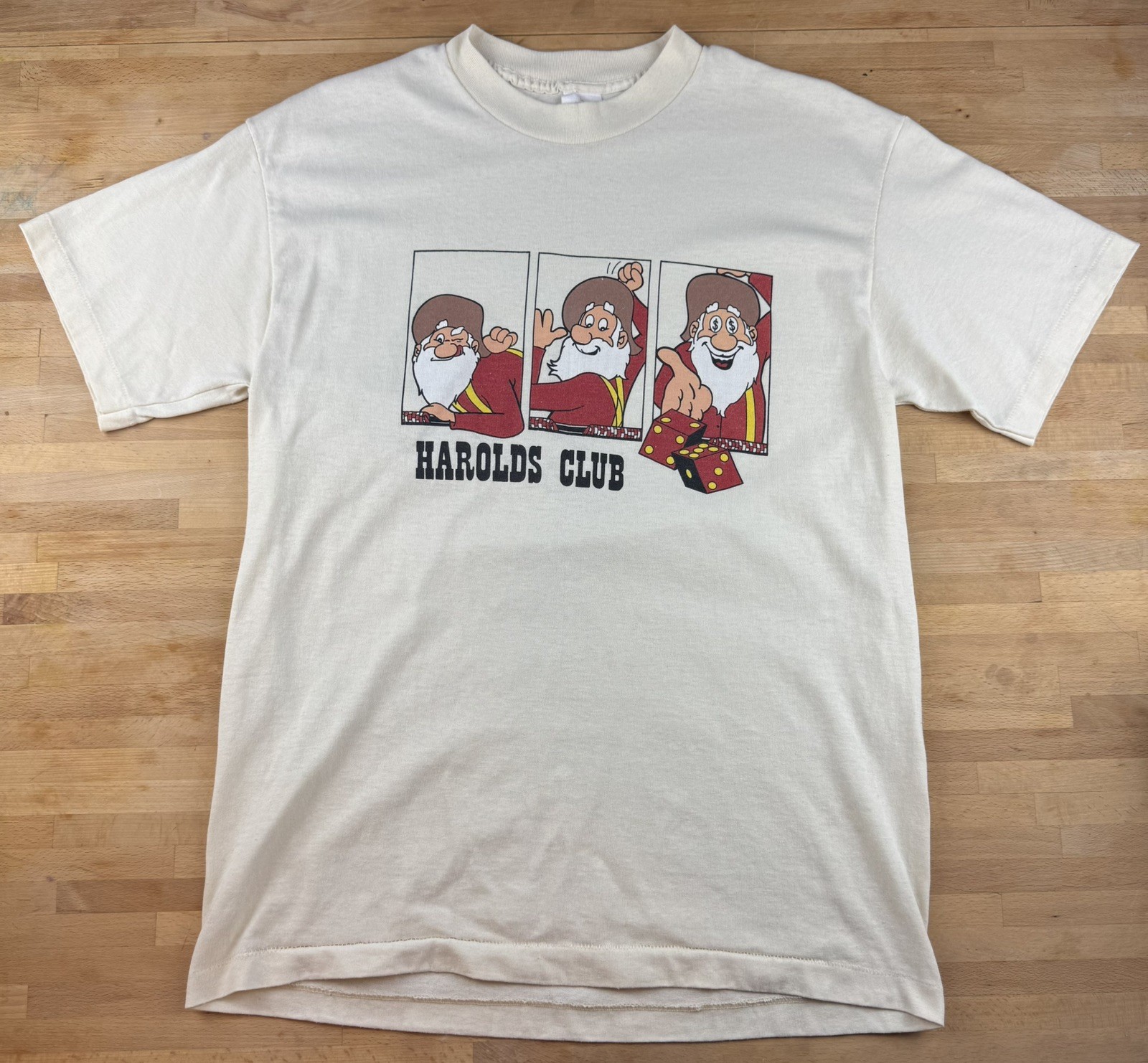 Vintage Harolds Club Reno Casino T-Shirt Cream Single Stitch Graphic Tee L Vintage Harolds Club Reno Casino T-Shirt Cream Single Stitch Graphic Tee L