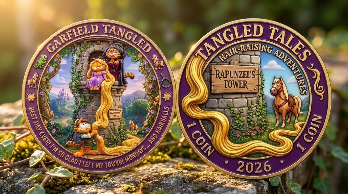 Garfield Odie Tangled Fairy Tale Commemorative Coin 2026