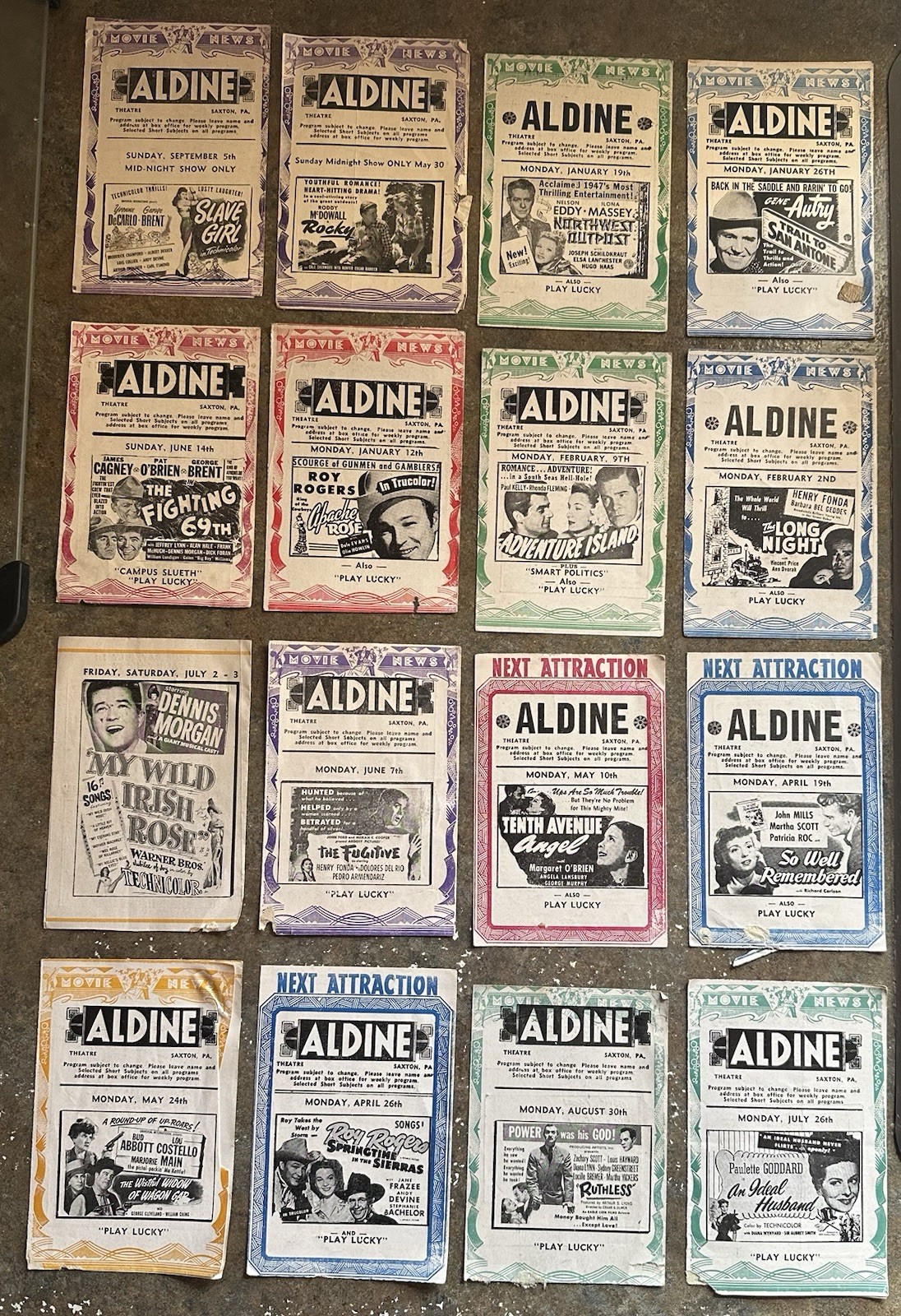 Vintage 1940s Movie Theatre Programs Lot Of 16 Abbott Costello Rogers Saxton PA Vintage 1940s Movie Theatre Programs Lot Of 16 Abbott Costello Rogers Saxton PA