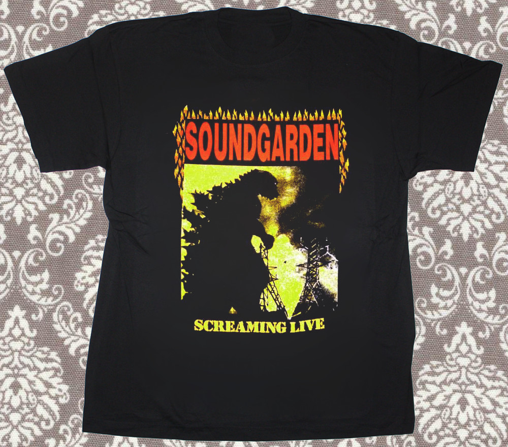 1989-90 Soundgarden  Screaming Live Black All Size Unisex Shirt AC1168