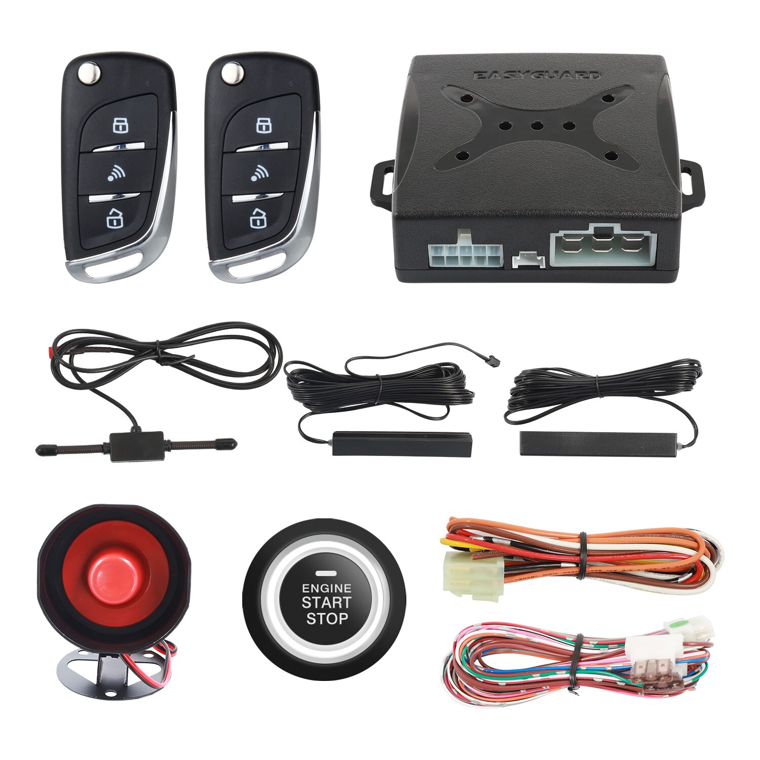 EASYGUARD Pke Auto Start Keyless Entry Car Alarm remote engine start DC12V