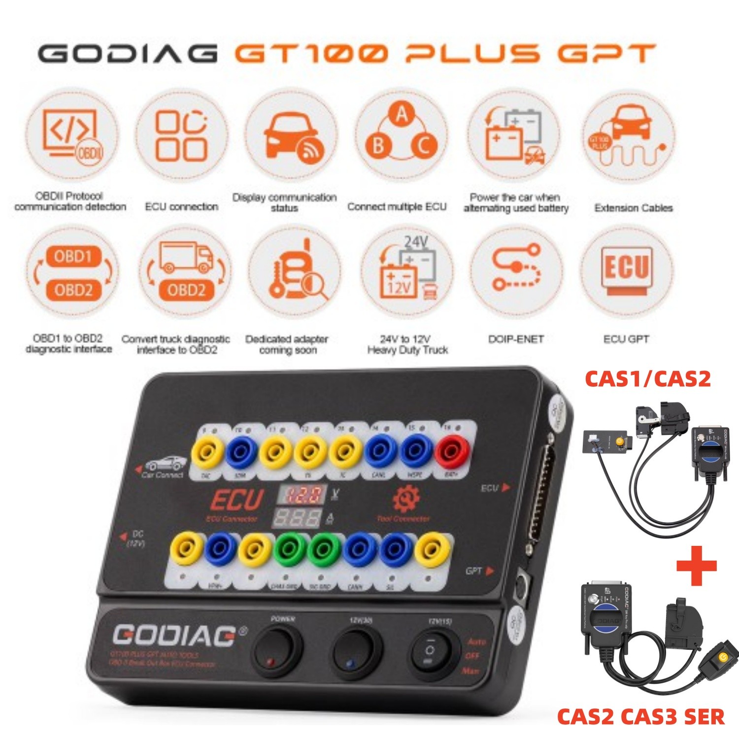 GODIAG GT100 PLUS GPT ENET DOIP Auto Tool Test Platform for CAS1/CAS2/ CAS3 SER