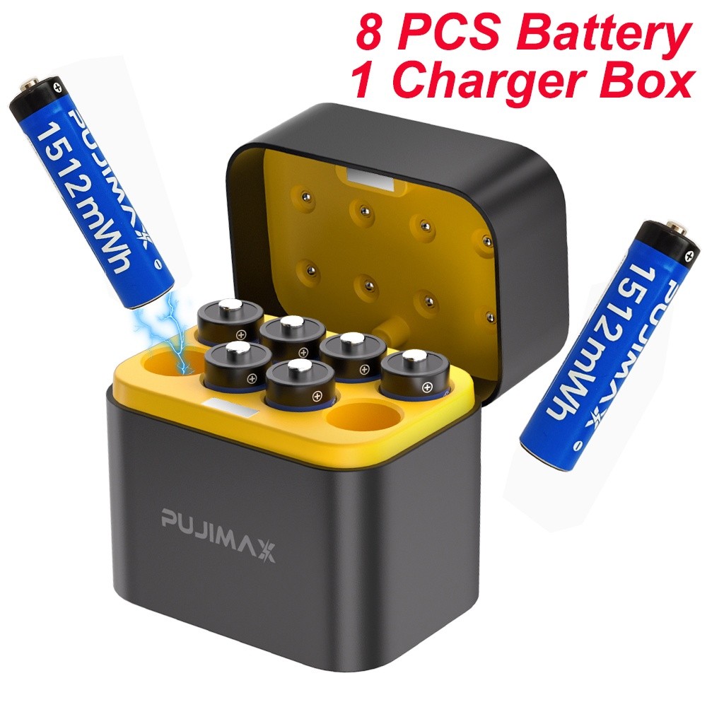 8/16/24/32PCS 1.5V Rechargeable AAA Batteries Lithium 1512mWh  with Fast Charger