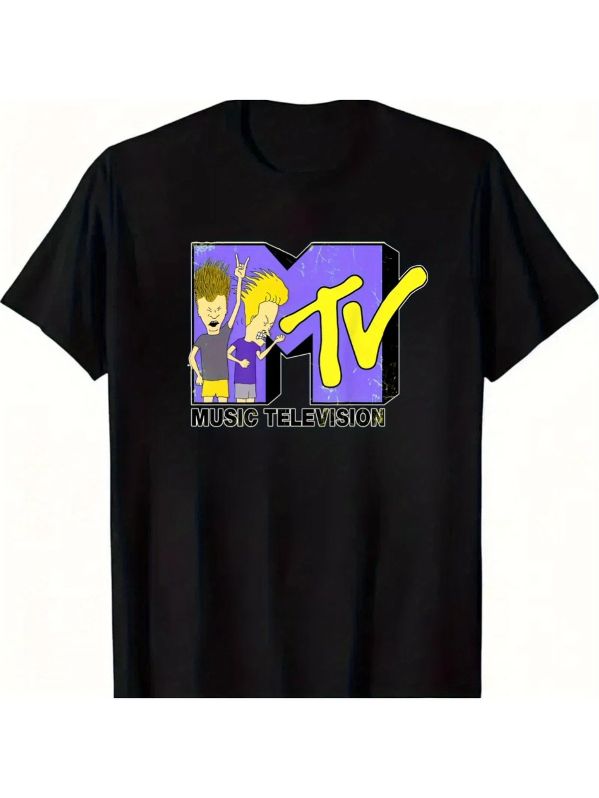 Men\'S Retro MTV Logo Cotton T-Shirt - Breathable, Comfort Fit for Casual Men\'S Retro MTV Logo Cotton T-Shirt - Breathable, Comfort Fit for Casual
