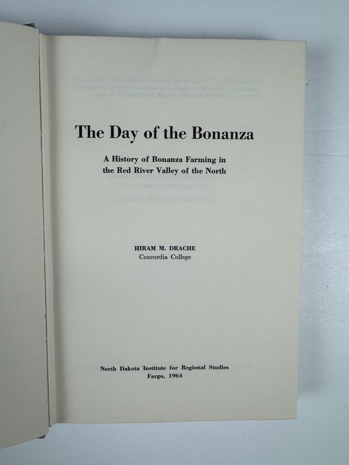 Hiram Drache Day of the Bonanza Red River Valley Farm History 1964 HC Hiram Drache Day of the Bonanza Red River Valley Farm History 1964 HC