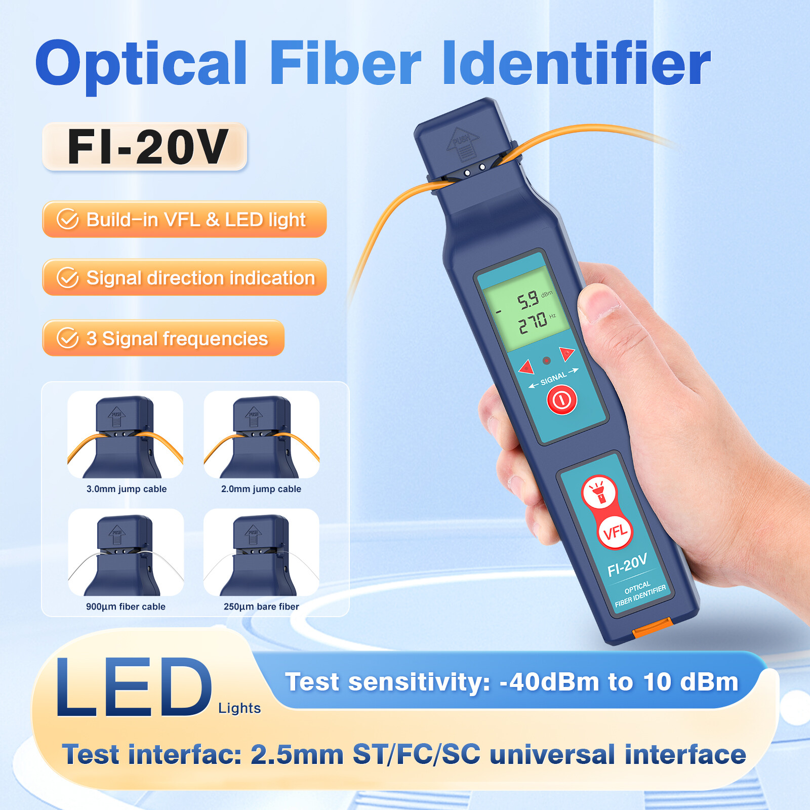 Komshine FTTH Fiber Optic Tools KPN-35 PON Power Meter & FI-20V Fiber Identifier