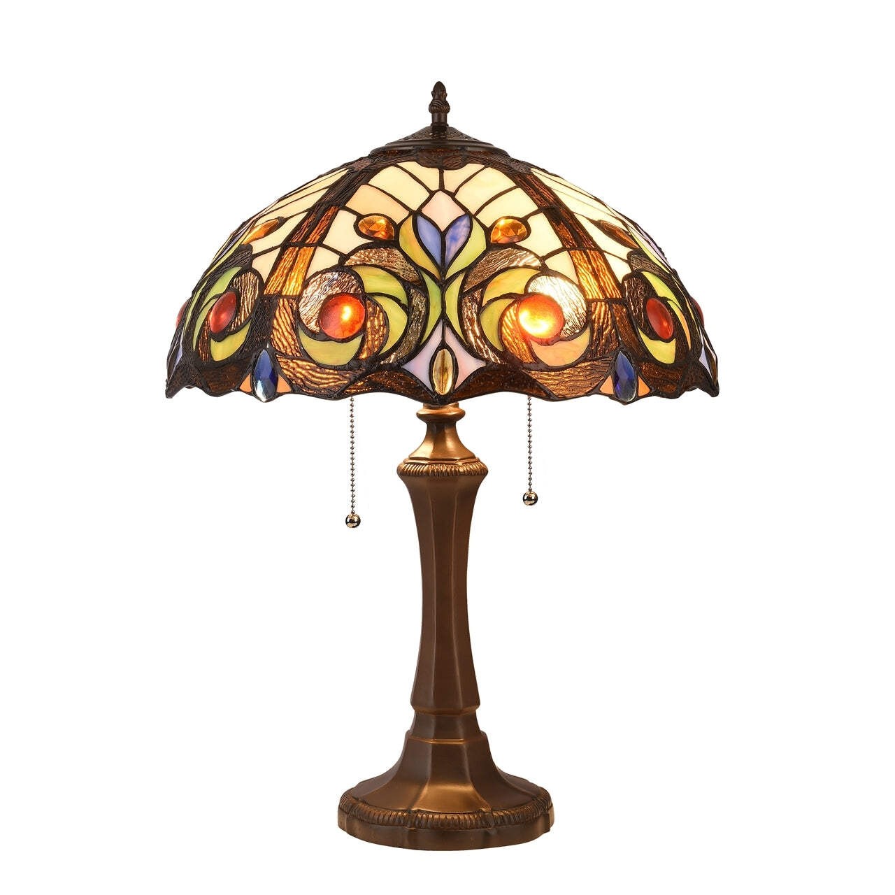 Chloe Lighting Tiffany-style Dark Bronze 2 Light Victorian Table Lamp 16\