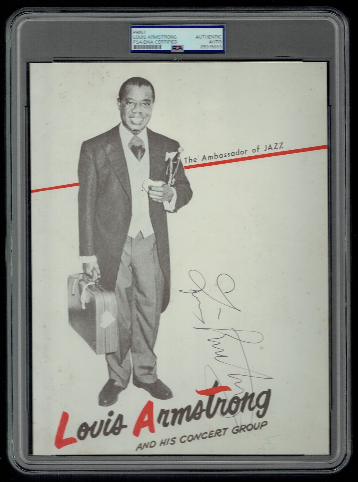 Louis Armstrong signed autograph 8x11 Print The Ambassador of JAZZ PSA Slabbed Louis Armstrong signed autograph 8x11 Print The Ambassador of JAZZ PSA Slabbed