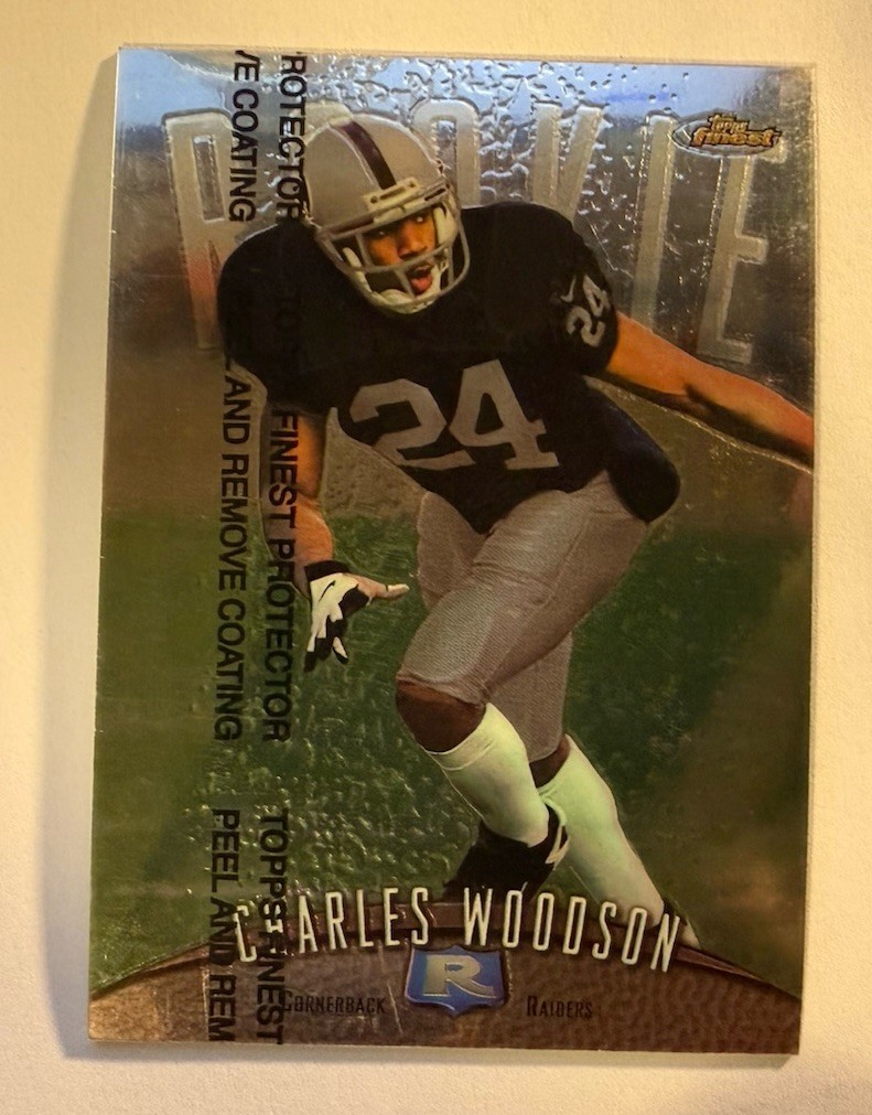 1998 Topps Finest - Rookie Charles Woodson #142 (RC) 1998 Topps Finest - Rookie Charles Woodson #142 (RC)