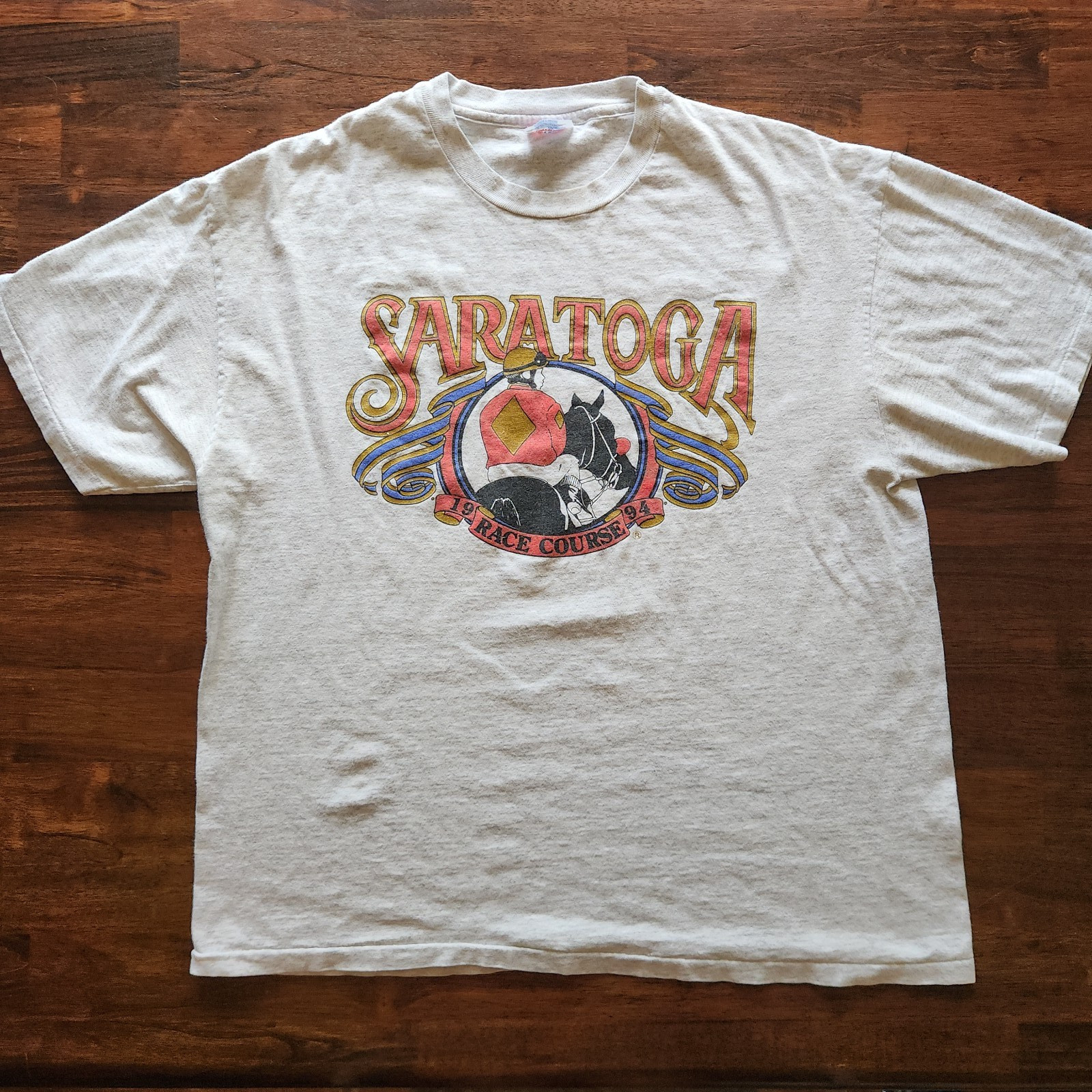 VTG 1994 Saratoga Horse Race Course T Shirt Size XL Single Stitch Made In USA VTG 1994 Saratoga Horse Race Course T Shirt Size XL Single Stitch Made In USA