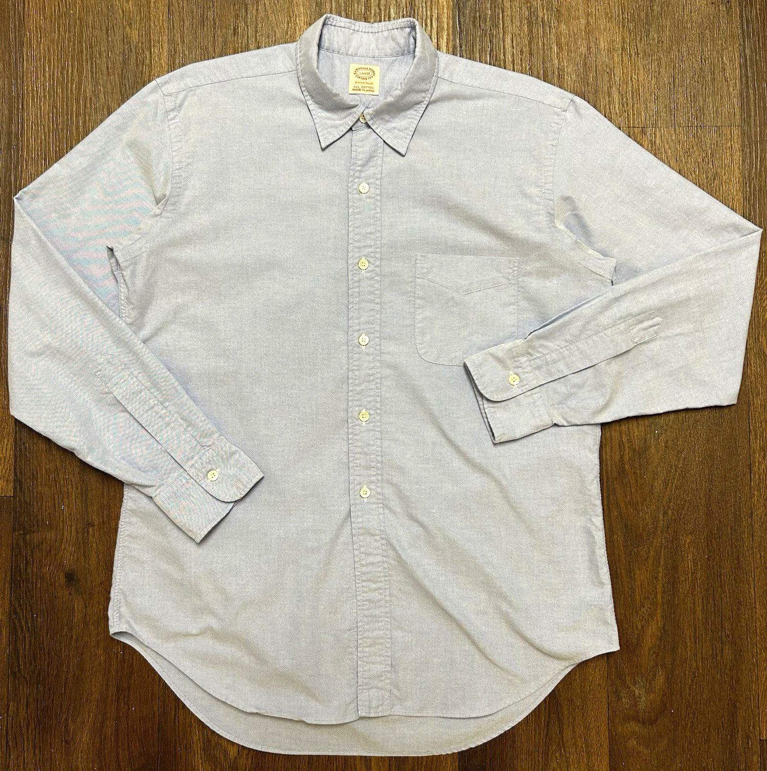 Kamakura Shirts Vintage Ivy Graham Marsh Cotton Point Collar Shirt Sz L - Blue Kamakura Shirts Vintage Ivy Graham Marsh Cotton Point Collar Shirt Sz L - Blue