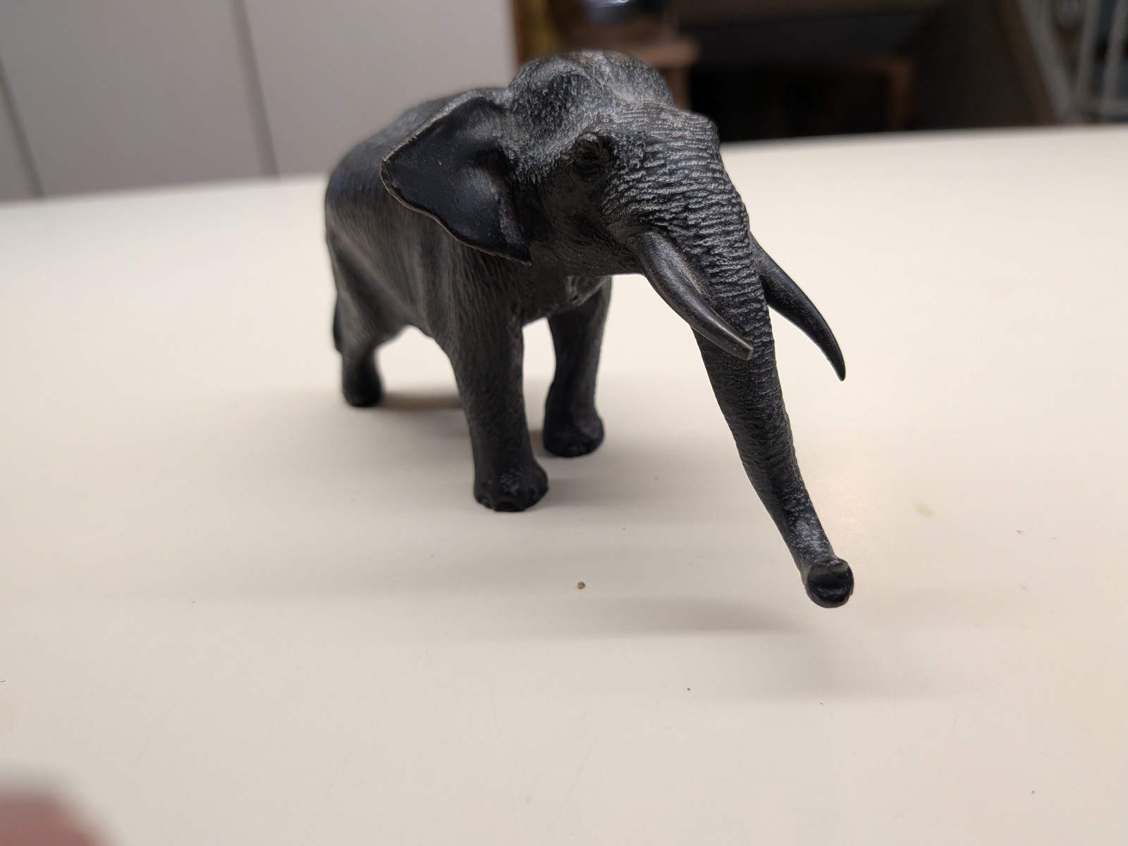 Small Antique Japanese Meiji Bronze Elephant Signed Seiya 5 1/2 Small Antique Japanese Meiji Bronze Elephant Signed Seiya 5 1/2