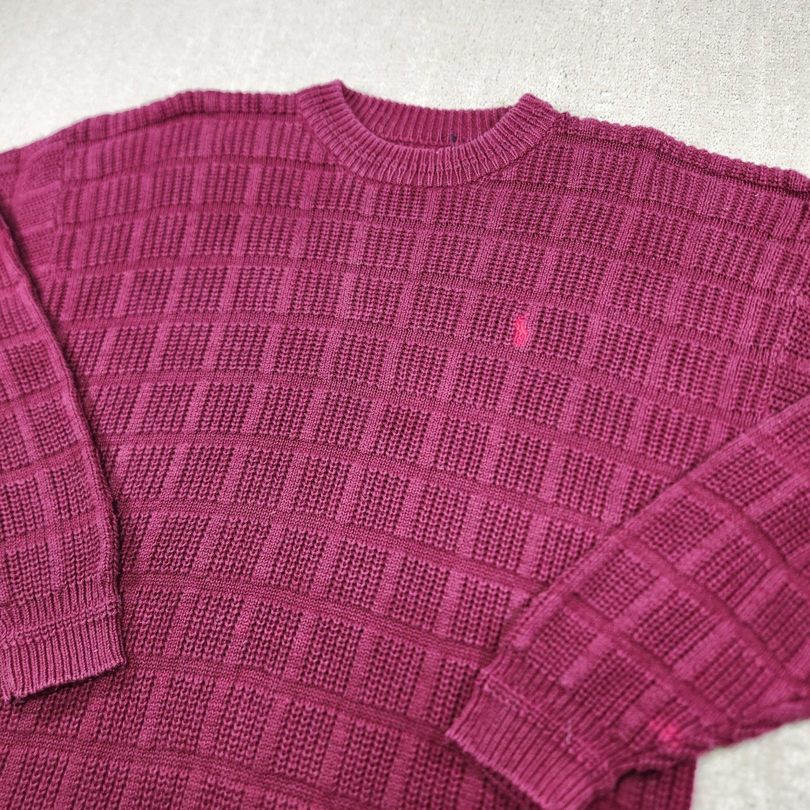 Vintage polo ralph lauren sweater men large heavy cotton Waffle Chunky knit Vintage polo ralph lauren sweater men large heavy cotton Waffle Chunky knit