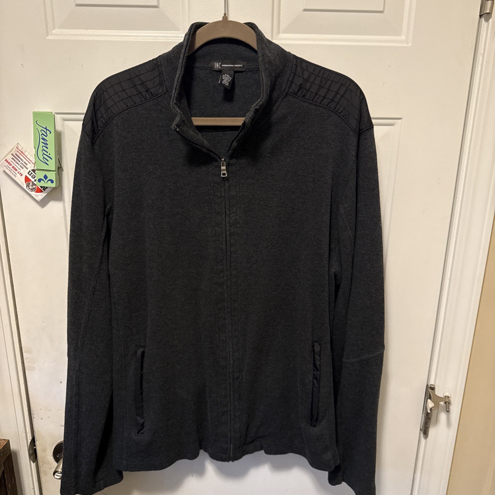 INC International Concepts Grey and Black Zip Sweater Jacket Men’s XXL INC International Concepts Grey and Black Zip Sweater Jacket Men’s XXL