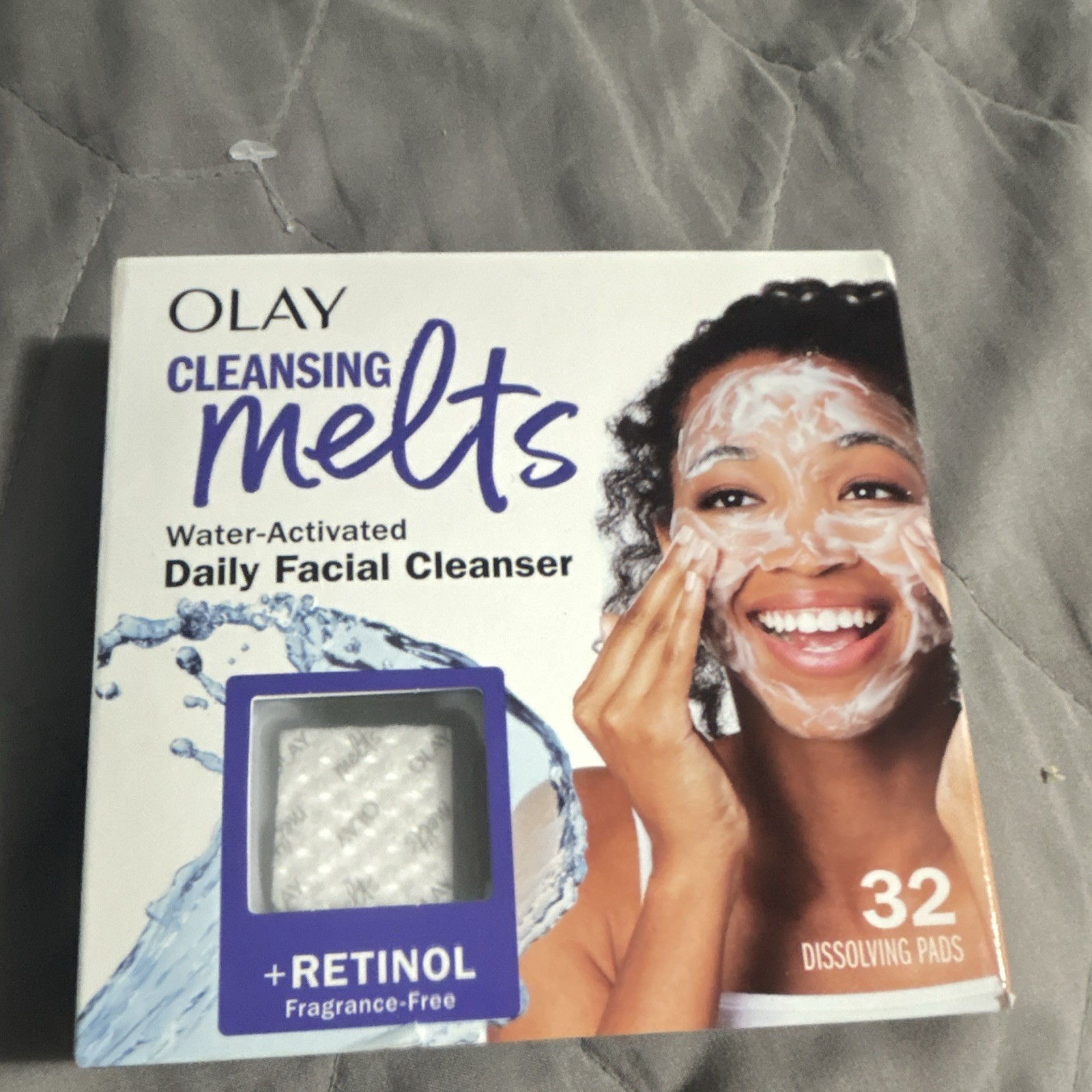 Olay Cleansing Melts Retinol Facial Cleanser Pads 32 Fragrance-Free No Sulfates