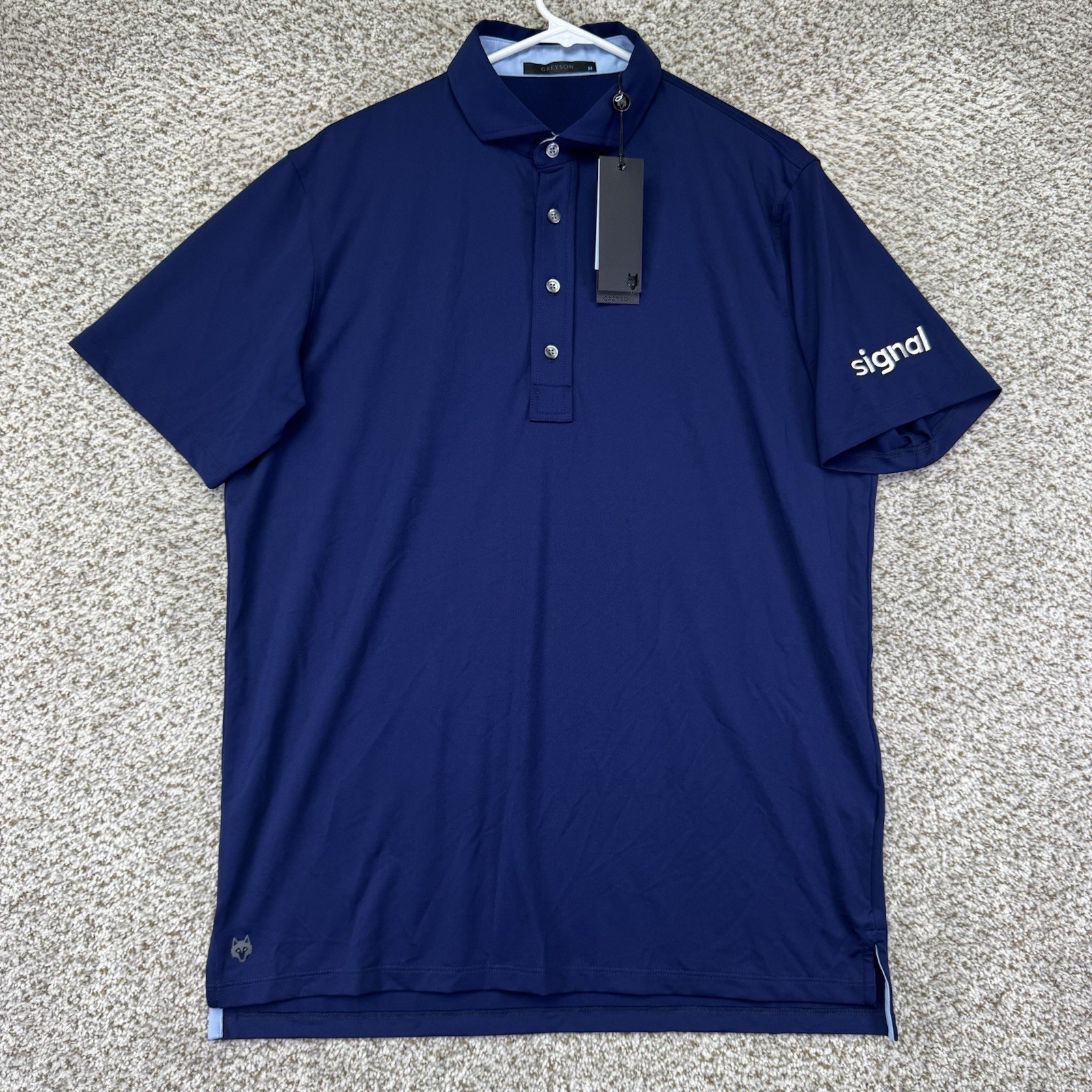 Greyson Golf Tala Polo Men\'s Size Medium Maltese Blue New With Tags Company Logo