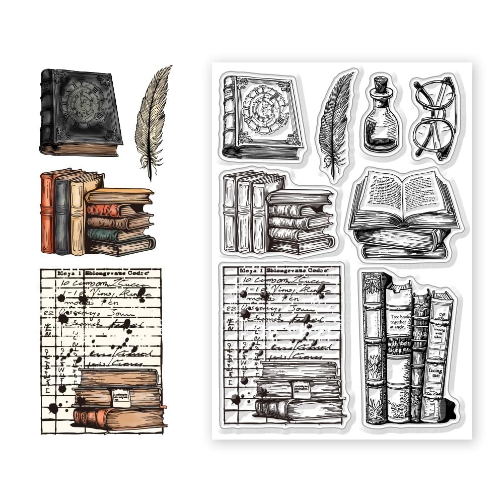 CHGCRAFT Vintage Library Silicone Clear Stamps Transparent 110mm x 160mm CHGCRAFT Vintage Library Silicone Clear Stamps Transparent 110mm x 160mm