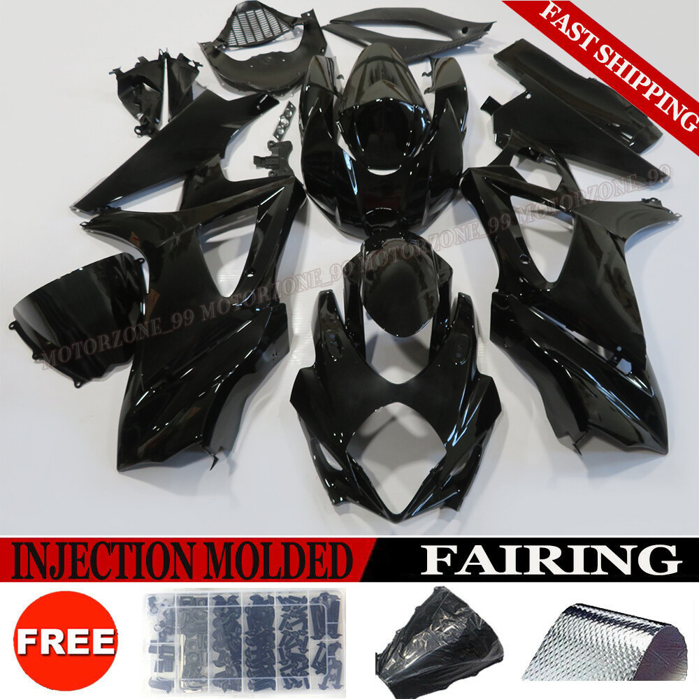Glossy Black Fairing Kit for Suzuki GSXR 1000 2007-2008 Injection Bodywork+Bolts