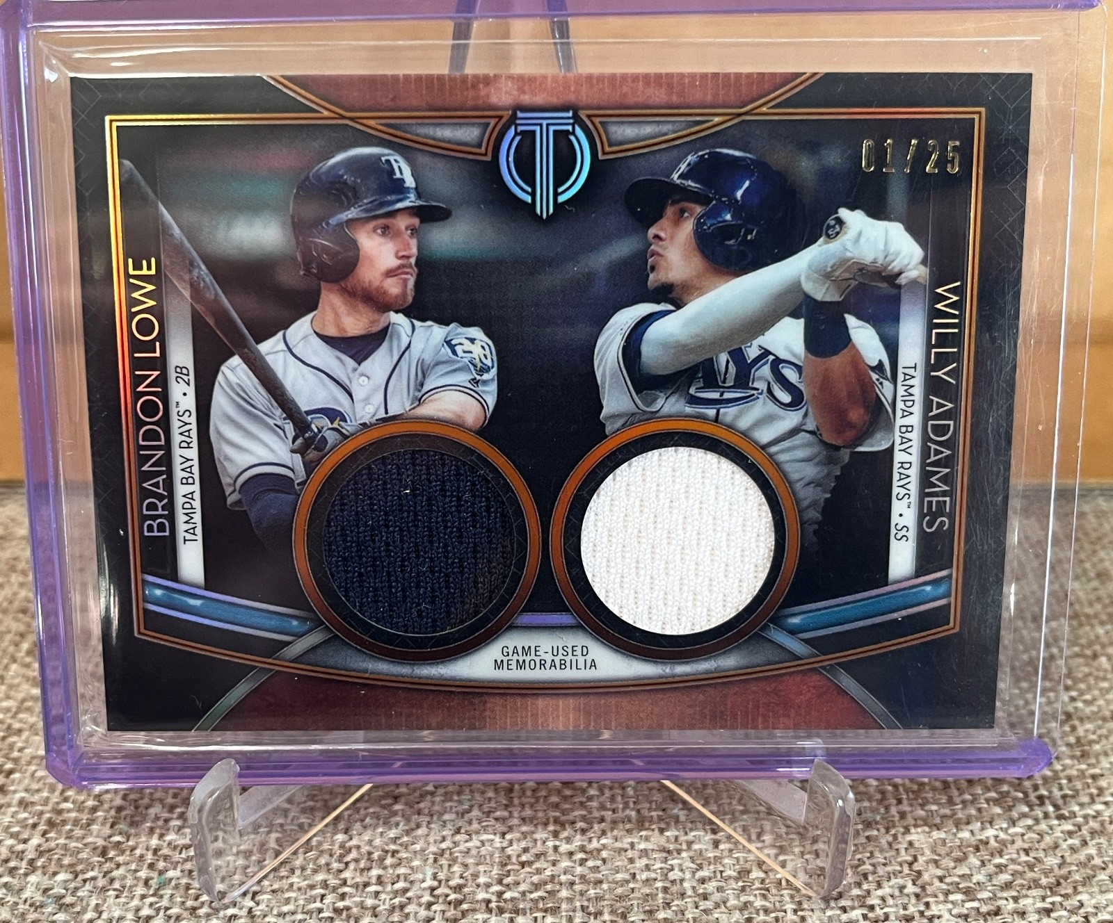 2020 Topps Tribute - Rays Dual Player Relics 1/25 - Willy Adames + Brandon Lowe