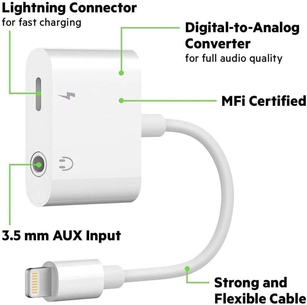 2in1 Dual Adapter 3.5mm Headphone & Charger For iPhone 14 13 12 11 XR 8 PLUS Lot 2in1 Dual Adapter 3.5mm Headphone & Charger For iPhone 14 13 12 11 XR 8 PLUS Lot