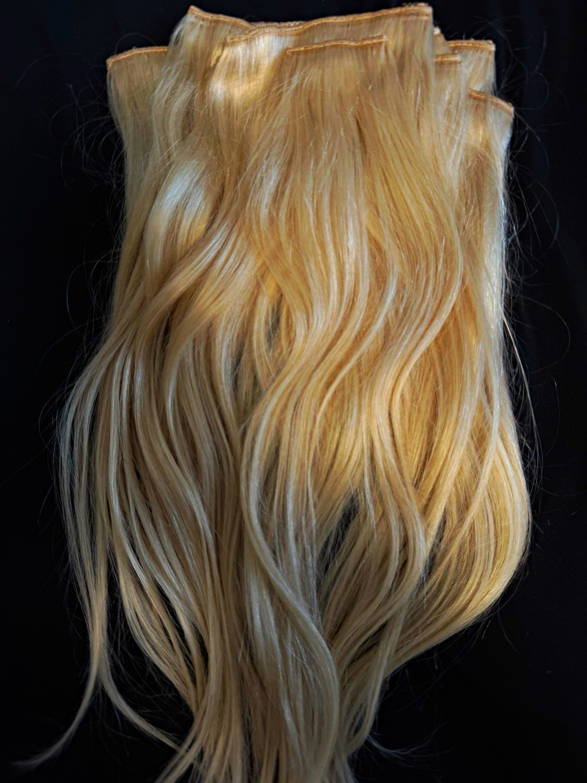 Beautiful Light Blonde Human Hair Clip-In Extensions – 17”  Gorgeous, high-quali