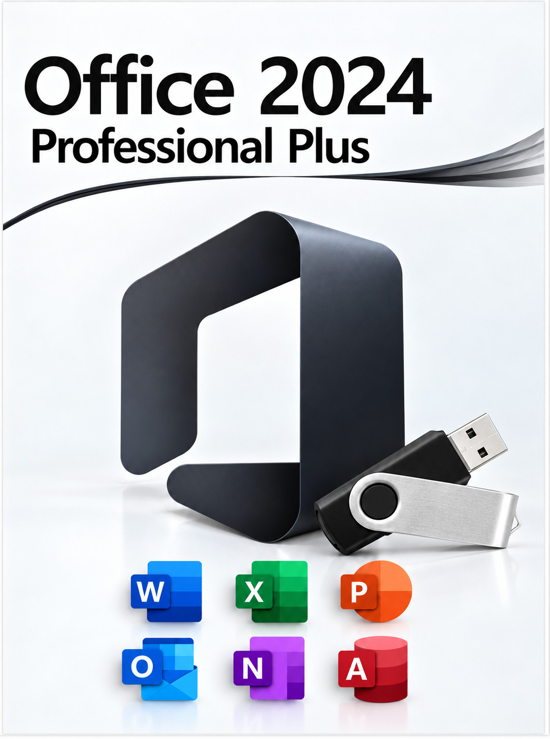 1 PC MS 2024 Office USB STANDALONE COMPLETE FULL VERSION PACK