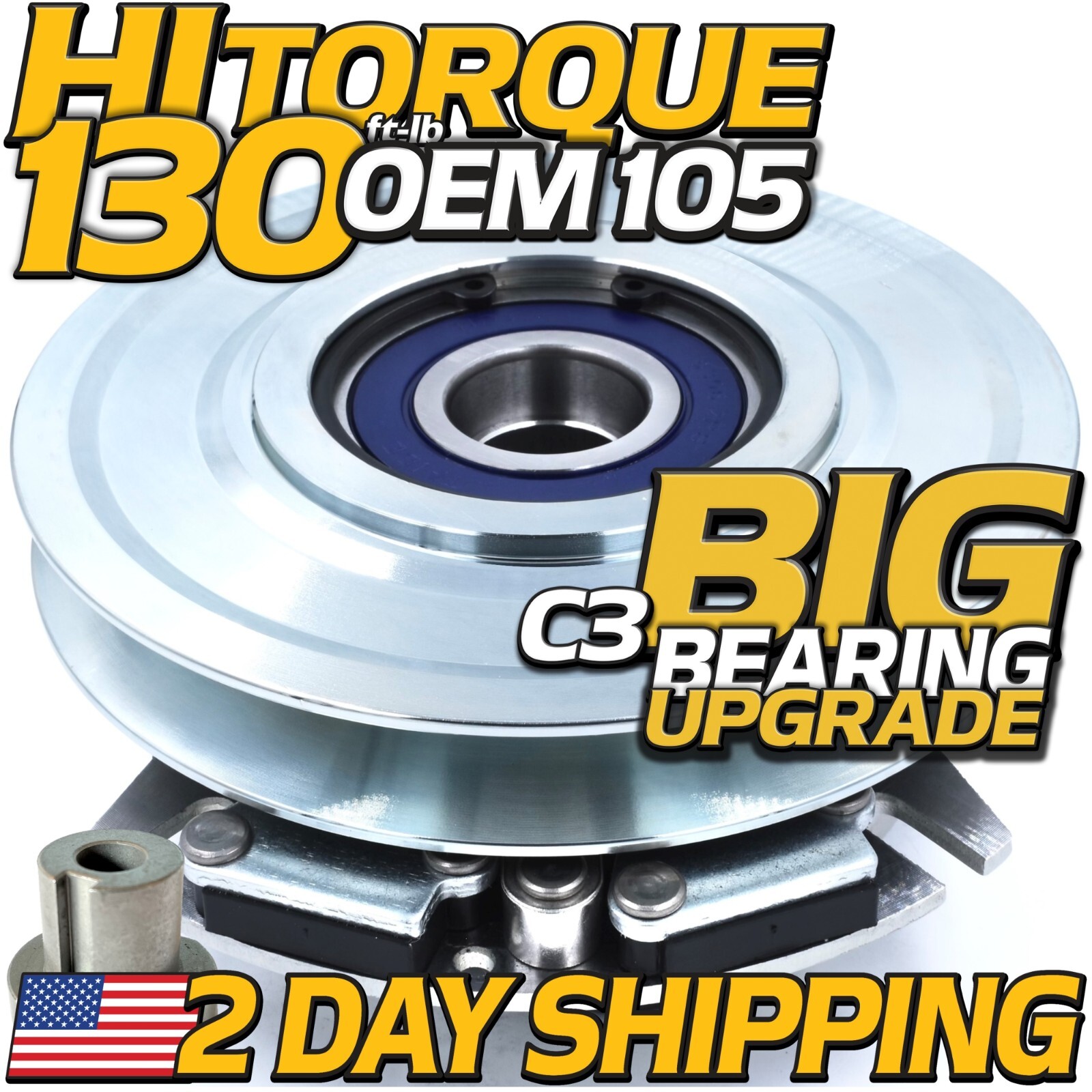 HiTorque 130ftb BIGBearing Billet Pulley PTO Clutch 126-2616 5219-174 for Exmark HiTorque 130ftb BIGBearing Billet Pulley PTO Clutch 126-2616 5219-174 for Exmark