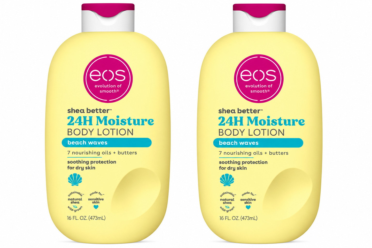 2 Pack eos Beach Waves Shea Better Body Lotion 24H Moisture Dry Skin 16 oz 2 Pack eos Beach Waves Shea Better Body Lotion 24H Moisture Dry Skin 16 oz