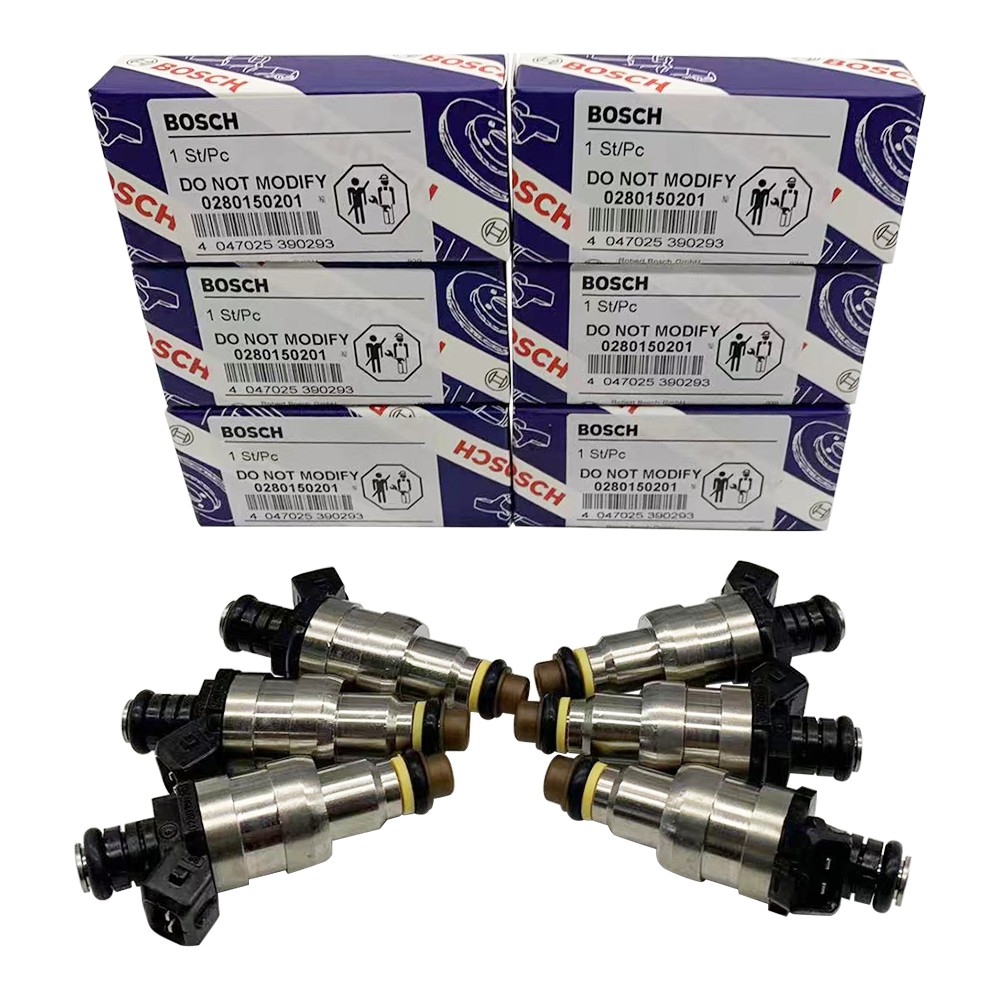 6x OEM Best Upgrade Fuel Injectors For 83-86 BMW 533i 535i 3.2L 3.5L #0280150201