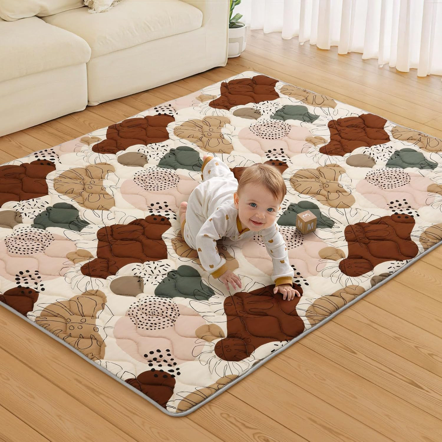 Blissful Diary Baby Play Mats for Floor, 71X59 Inch Extra Thicker & Large Soft C