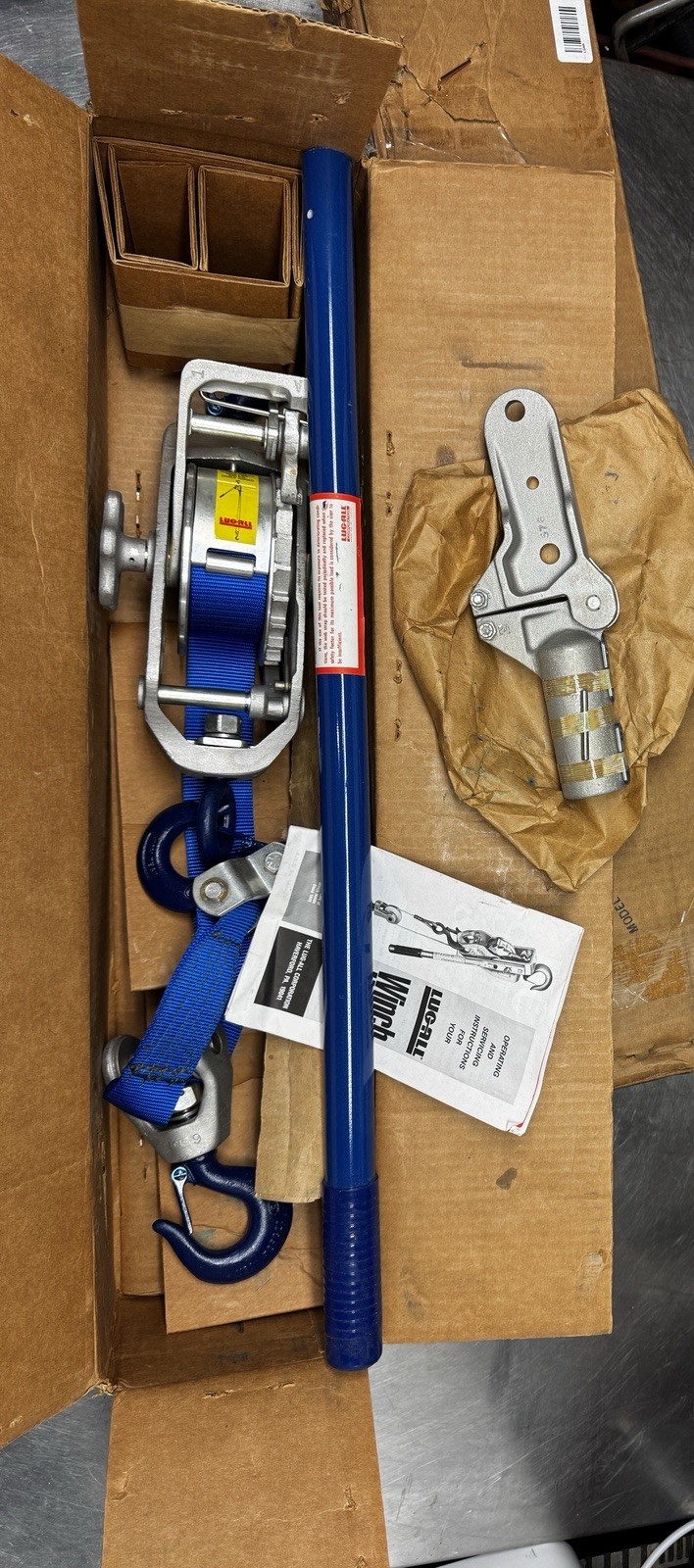 Lug-All 4-A Web Strap Hoist Industrial-Grade 2-Ton Web Strap Come Along Ratchet