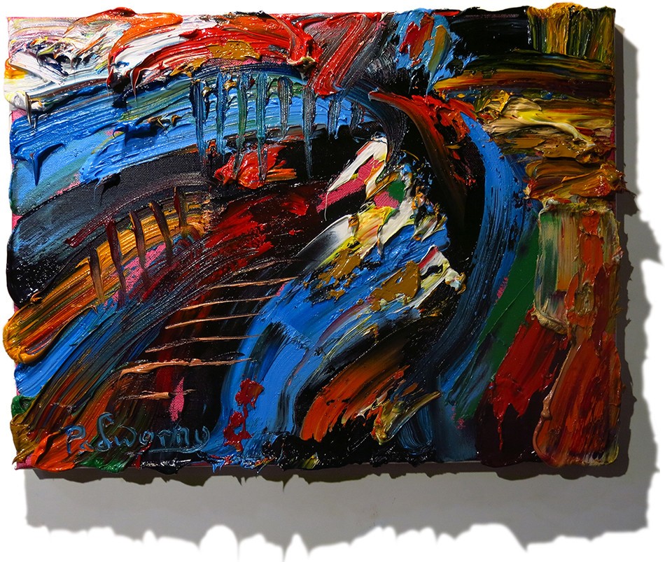 ORIGINAL OIL█PAINTING OCEAN ART█SIGNED \'26█LANDSCAPE OUTSIDER NATURE ABSTRACT NR