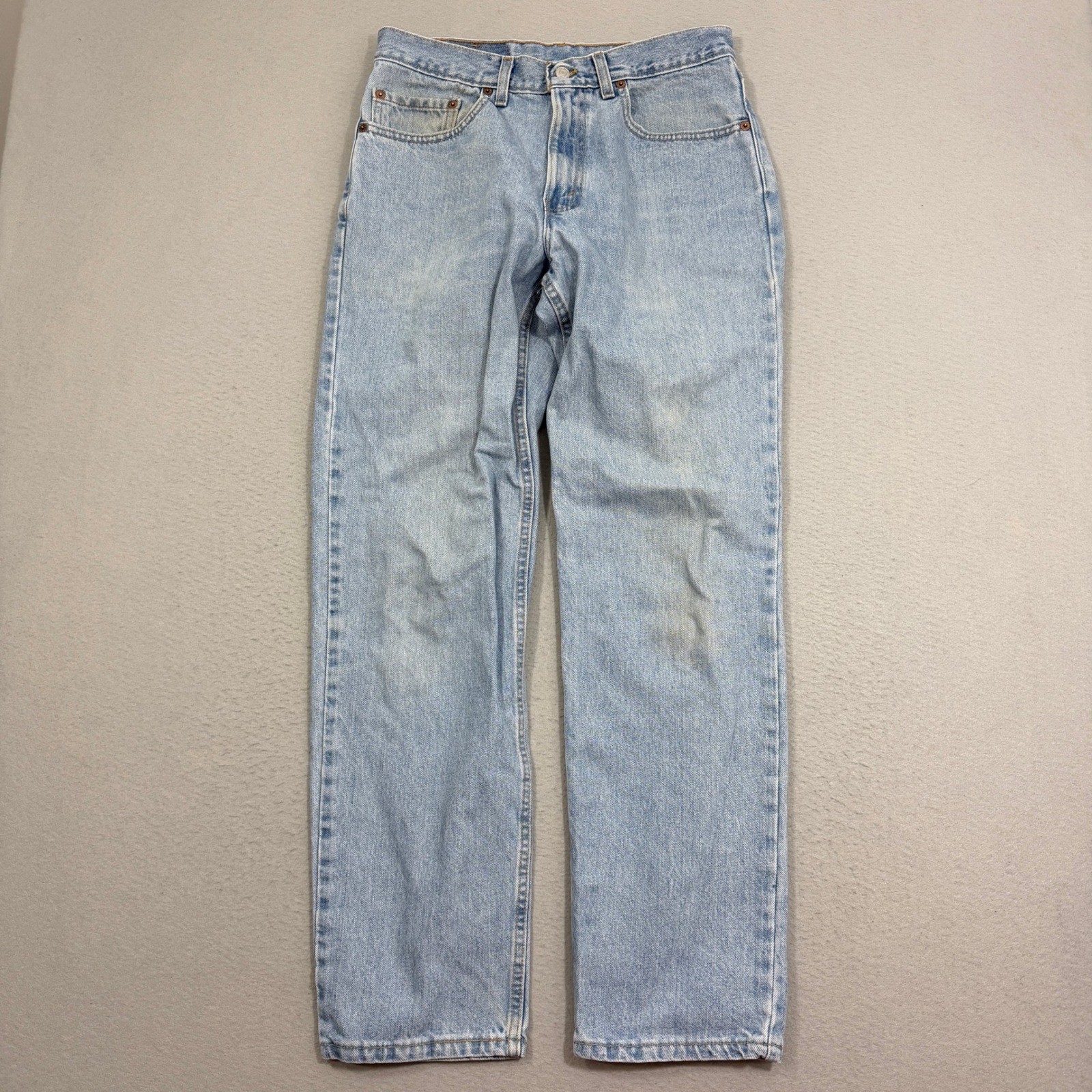 Vintage Levis 550 Jeans Men\'s 33x32 Light Wash Relaxed Fit Made in USA Denim 90s